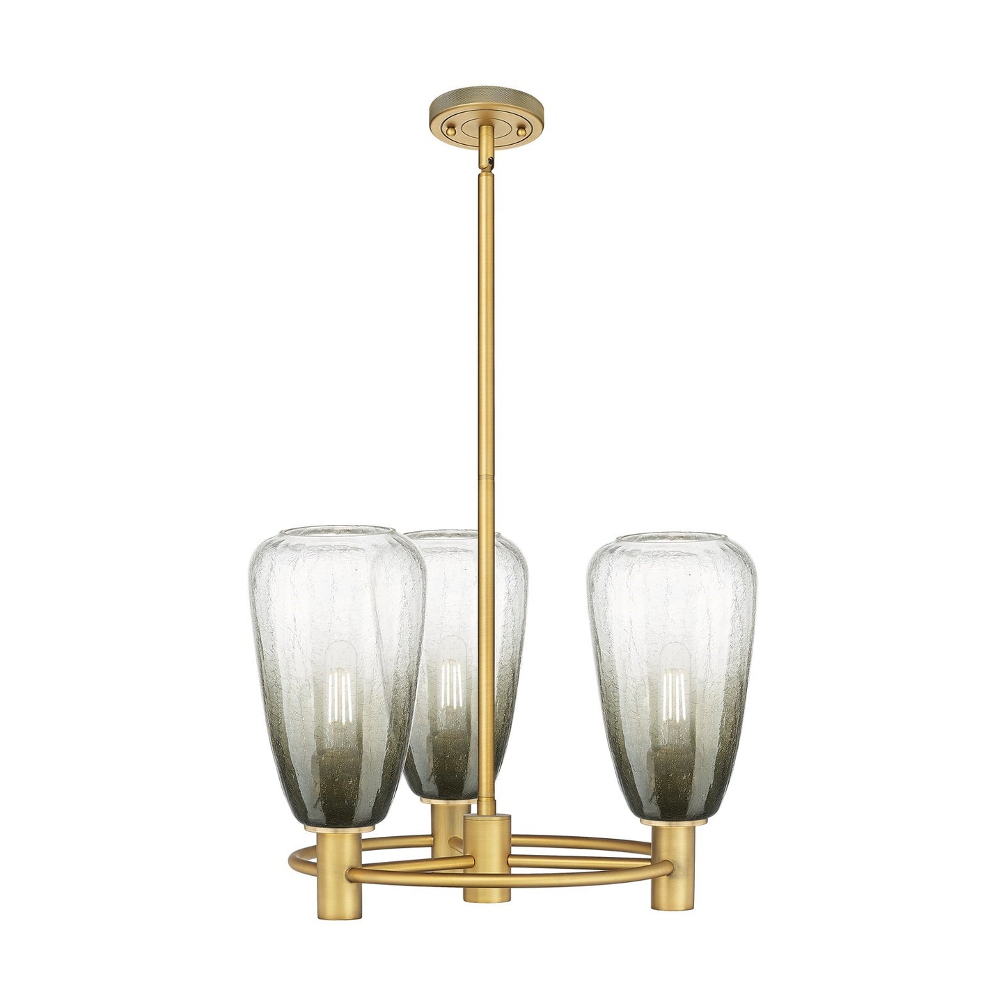 Innovations Brookhaven Almond 20in 3-Light Pendant | Industrial Brushed Brass and Slate Glass | Kitchen Island & Dining | Model 434-3CR-BB-G480-6SL