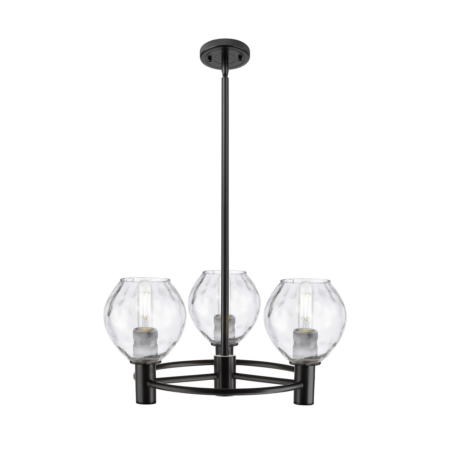 Innovations Waverly 20in 3-Light Pendant | Industrial Matte Black and Clear Glass | Kitchen Island & Dining Room | Model 434-3CR-BK-G362