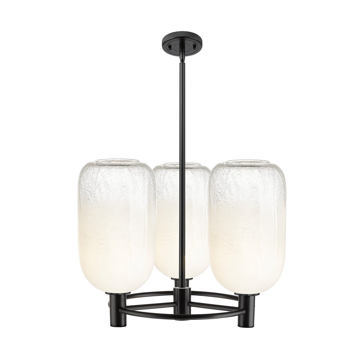 Innovations Brookhaven Cloche 21in 3-Light Pendant | Industrial Matte Black and Opal Glass | Kitchen Island & Dining Room | Model 434-3CR-BK-G482-7OP