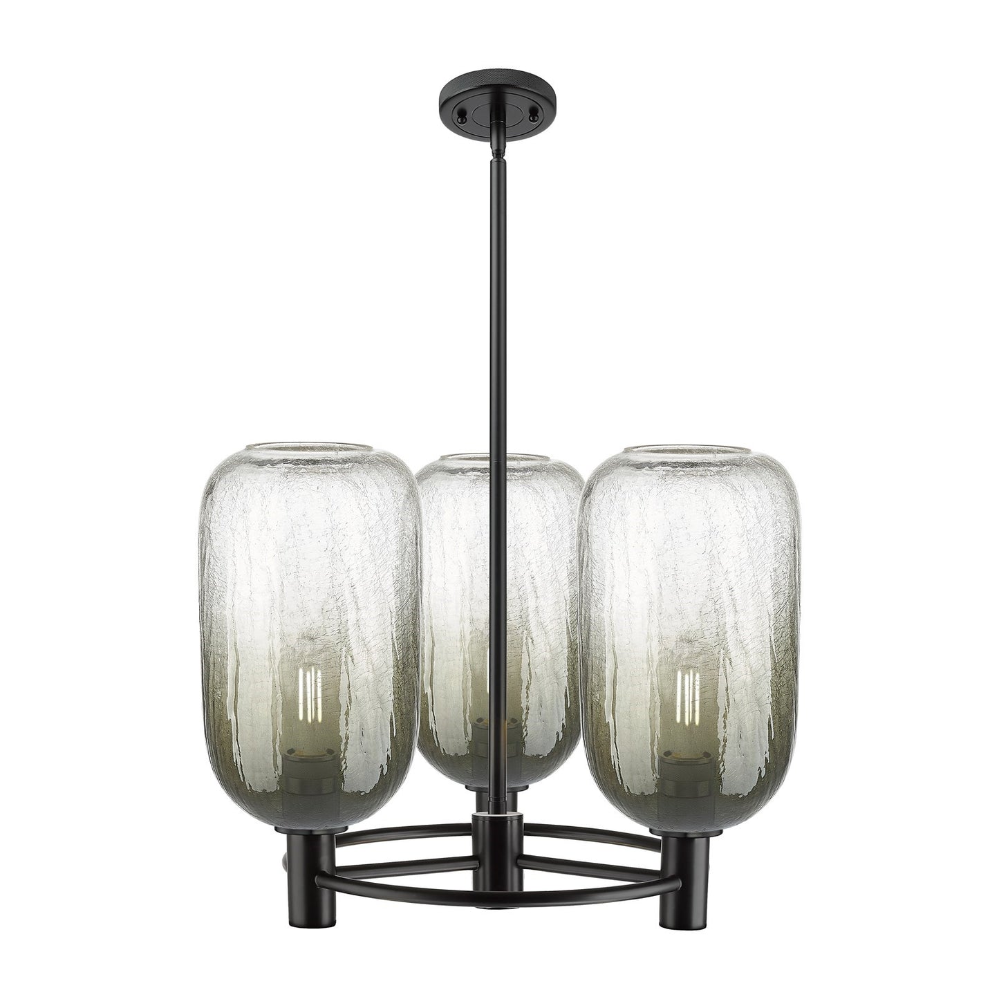 Innovations Brookhaven Cloche 21in 3-Light Pendant | Industrial Matte Black and Slate Glass | Kitchen Island & Dining | Model 434-3CR-BK-G482-7SL