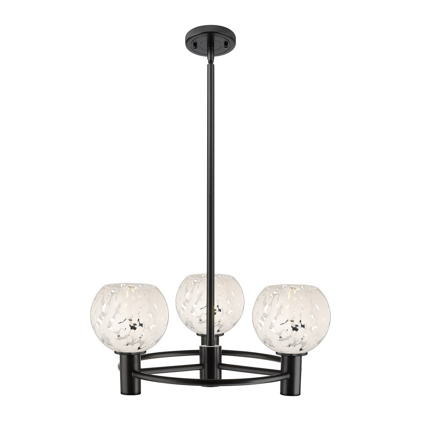 Innovations White Mouchette 20in 3-Light Pendant | Industrial Polished Nickel and White Glass | Kitchen Island & Dining | Model 434-3CR-PN-G1216-6WM