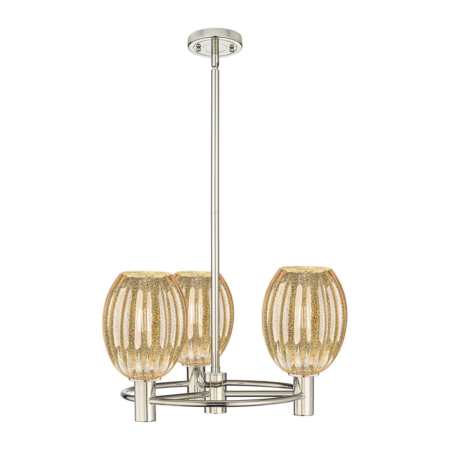 Innovations Preston Bulb 20in 3-Light Pendant | Industrial Polished Nickel and Mercury Glass | Kitchen Island & Dining | Model 434-3CR-PN-G459-6ME