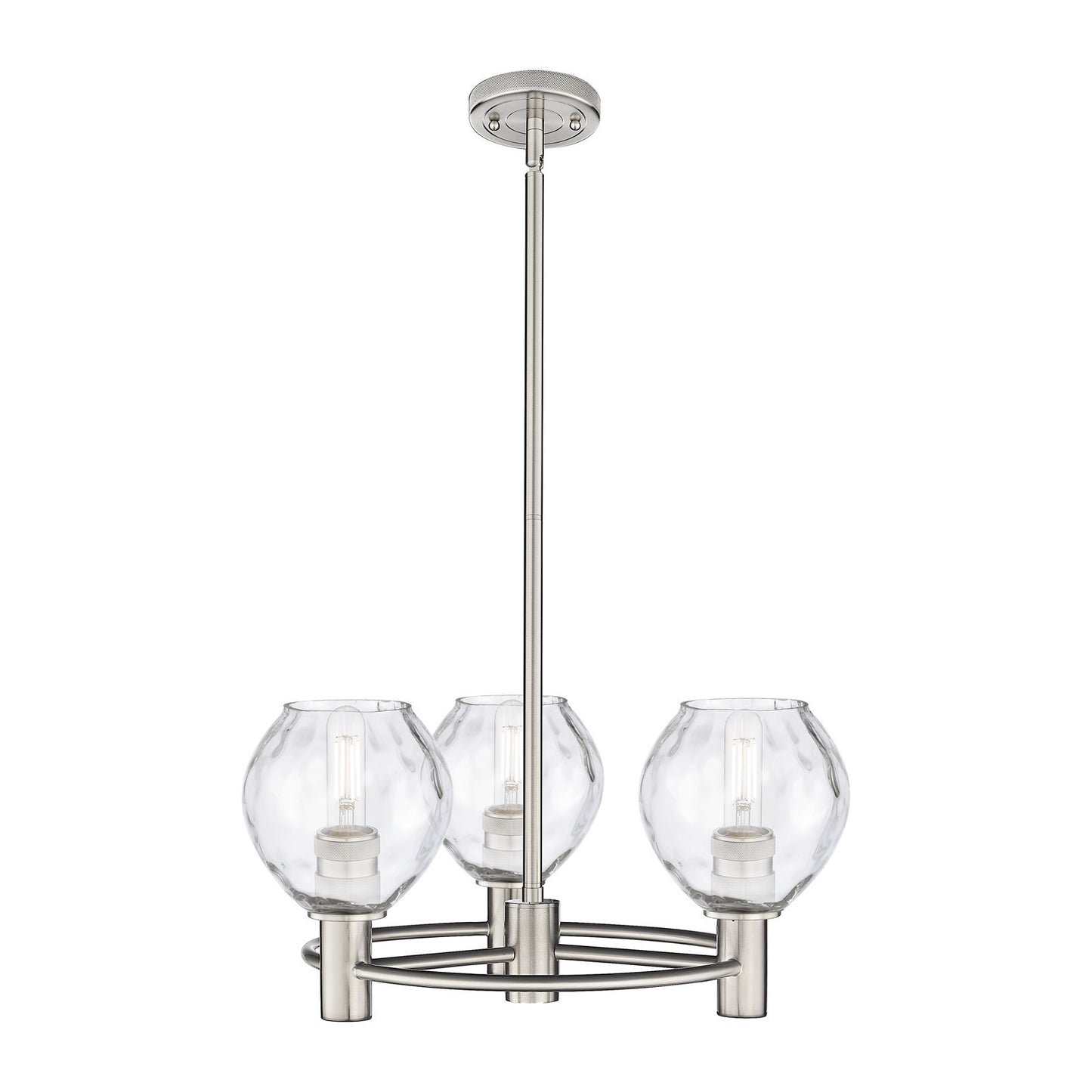 Innovations Waverly 20in 3-Light Pendant | Industrial Satin Nickel and Clear Glass | Kitchen Island & Dining Room | Model 434-3CR-SN-G362