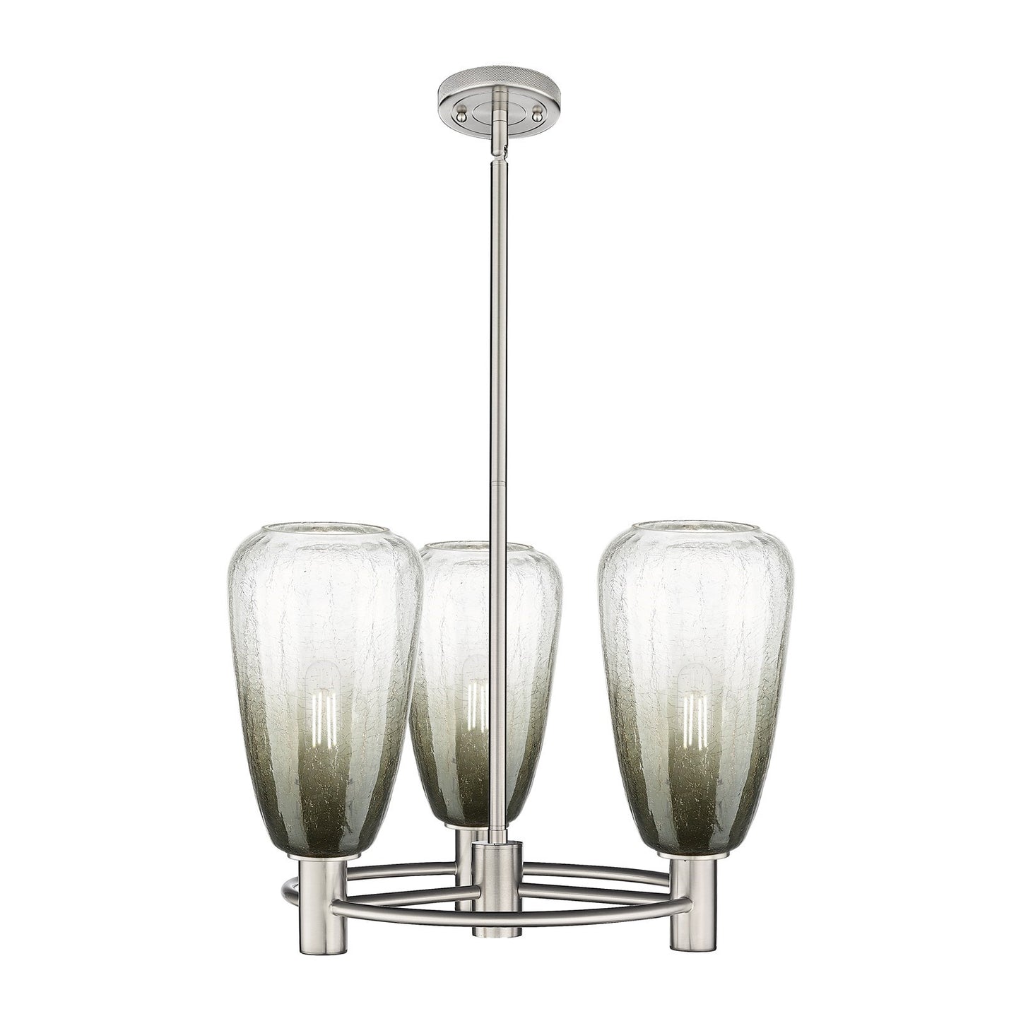 Innovations Brookhaven Almond 20in 3-Light Pendant | Industrial Satin Nickel and Slate Glass | Kitchen Island & Dining | Model 434-3CR-SN-G480-6SL