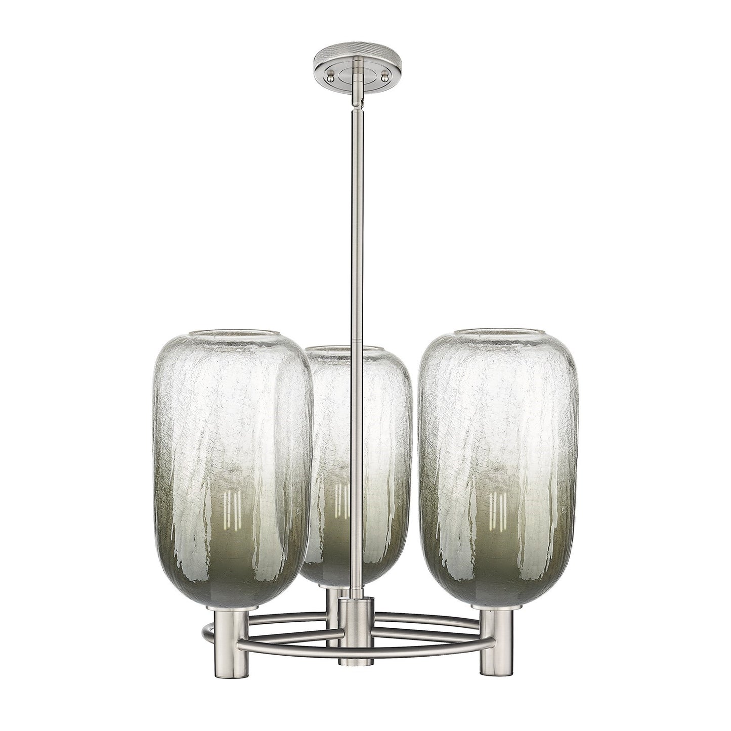 Innovations Brookhaven Cloche 21in 3-Light Pendant | Industrial Satin Nickel and Slate Glass | Kitchen Island & Dining | Model 434-3CR-SN-G482-7SL