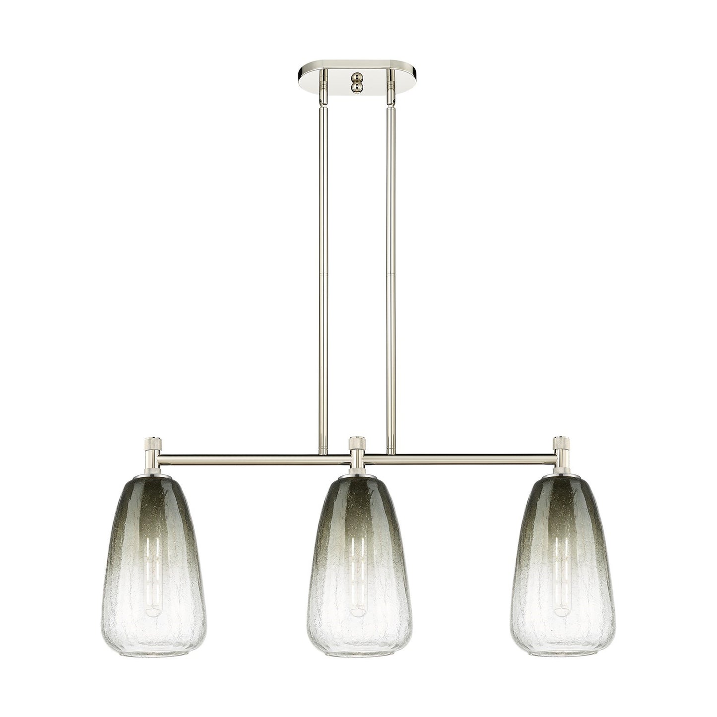 Innovations Brookhaven Almond 33in 3-Light Island Pendant | Industrial Polished Nickel and Slate Glass | Kitchen Island | Model 434-3I-PN-G480-6SL