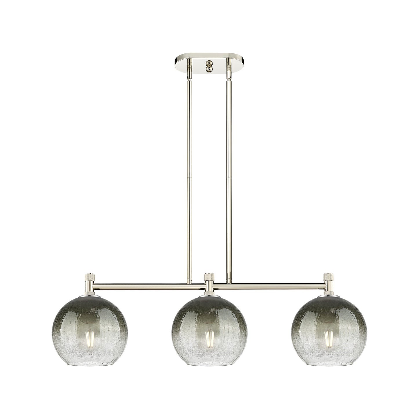 Innovations Brookhaven Globe 35in 3-Light Island Light | Industrial Polished Nickel and Slate Glass | Kitchen Island | Model 434-3I-PN-G483-8SL