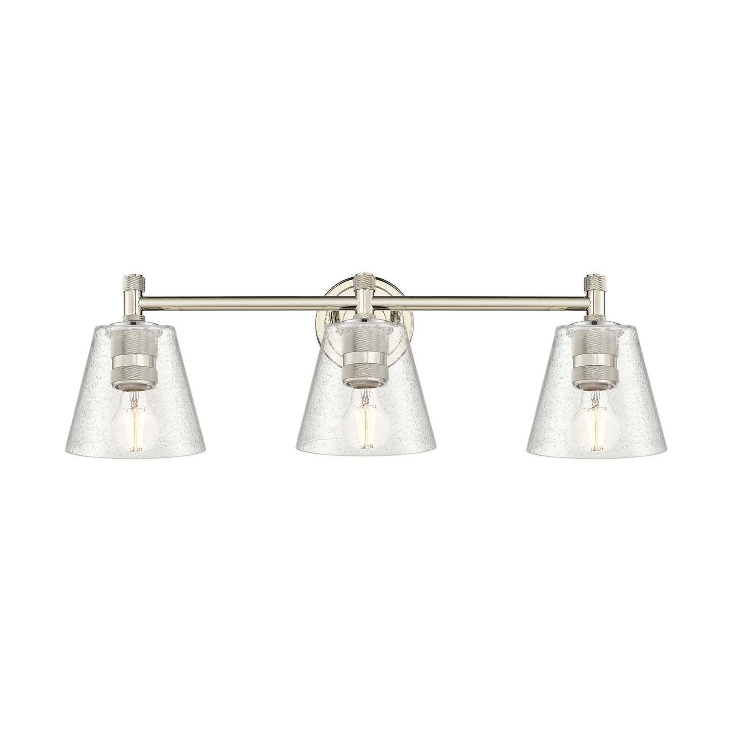 Innovations Caton 24in 3-Light Bath Vanity Light | Industrial Polished Nickel and Frosted Glass | Bathroom Vanity | Model 434-3W-PN-G454