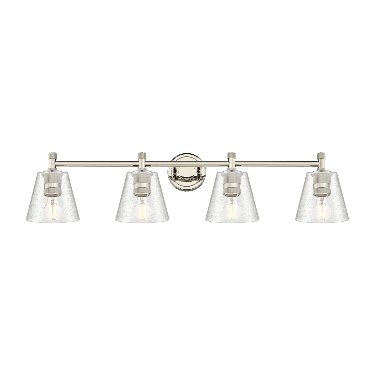 Innovations Caton 36.5in 4-Light Bath Vanity Light | Industrial Polished Nickel and Frosted Glass | Bathroom Vanity | Model 434-4W-PN-G454