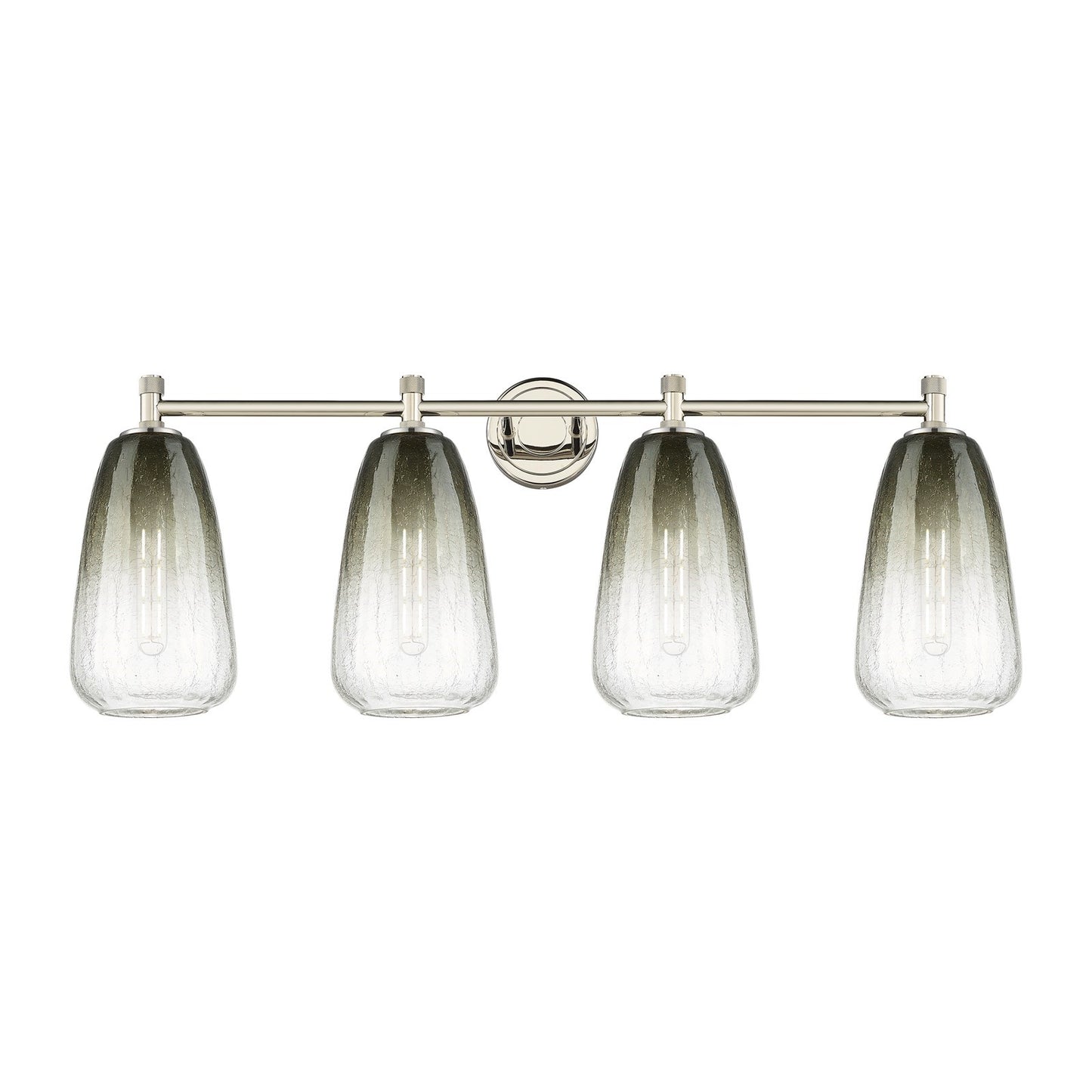 Innovations Brookhaven Almond 36.5in 4-Light Bath Vanity Light | Industrial Polished Nickel and Slate Glass | Bathroom | Model 434-4W-PN-G480-6SL