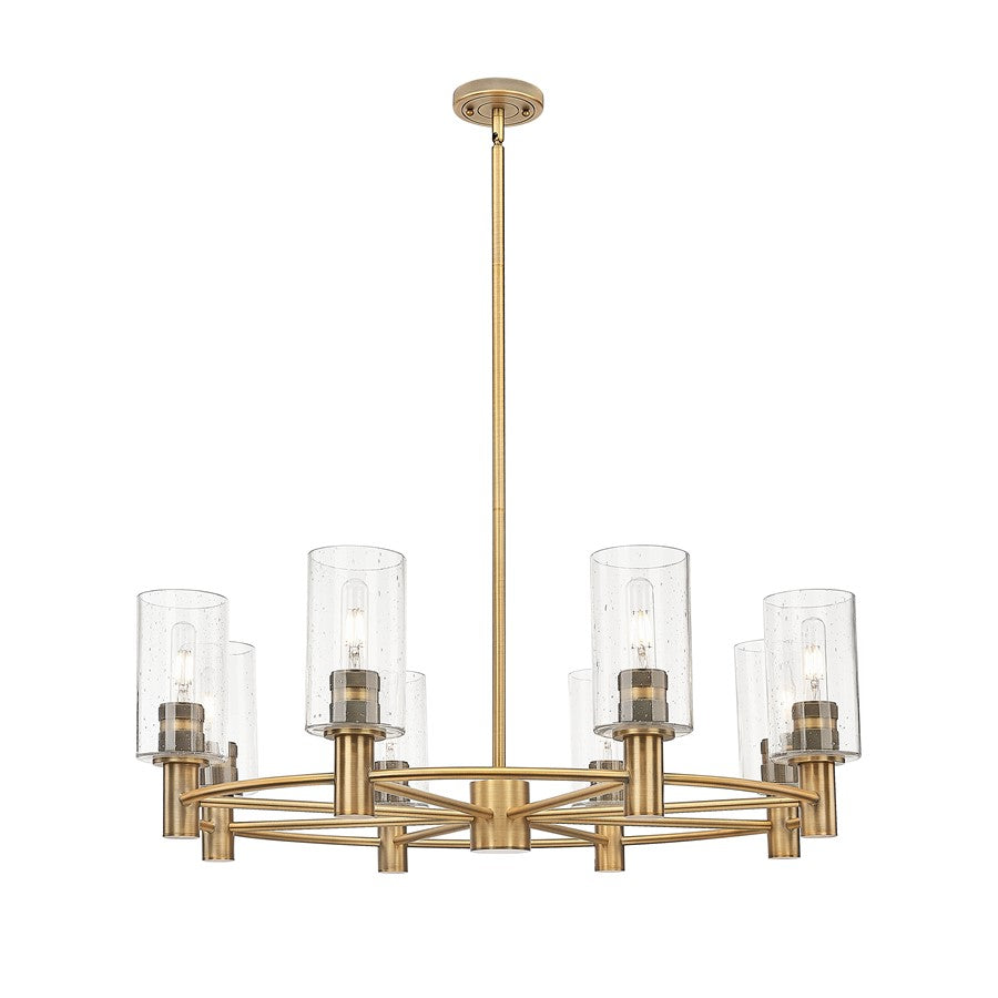 Innovations Crown Point 8Lt 32" Stem Chandelier/7" BB/SD - 434-8CR-BB-G434-7SDY