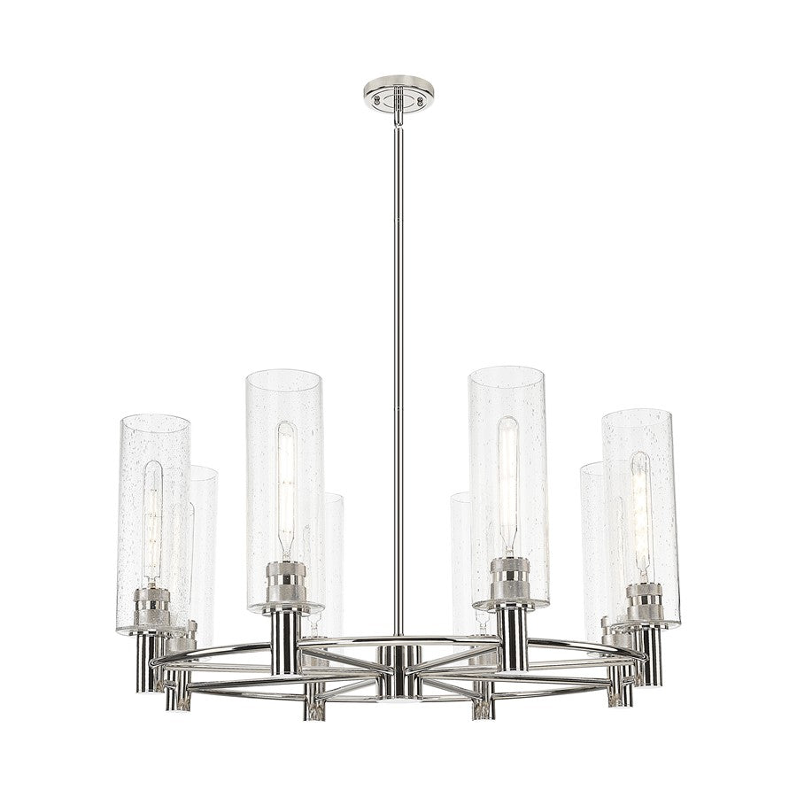 Innovations CP 8Lt 32" Stem Chandelier/12" PN/SD - 434-8CR-PN-G434-12SDY