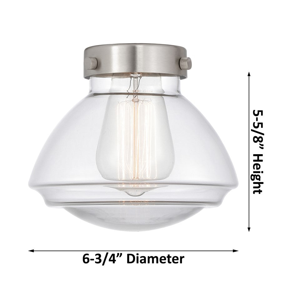 Innovations Olean 1Lt 7" Cord Mini Pendant, Black/Clear