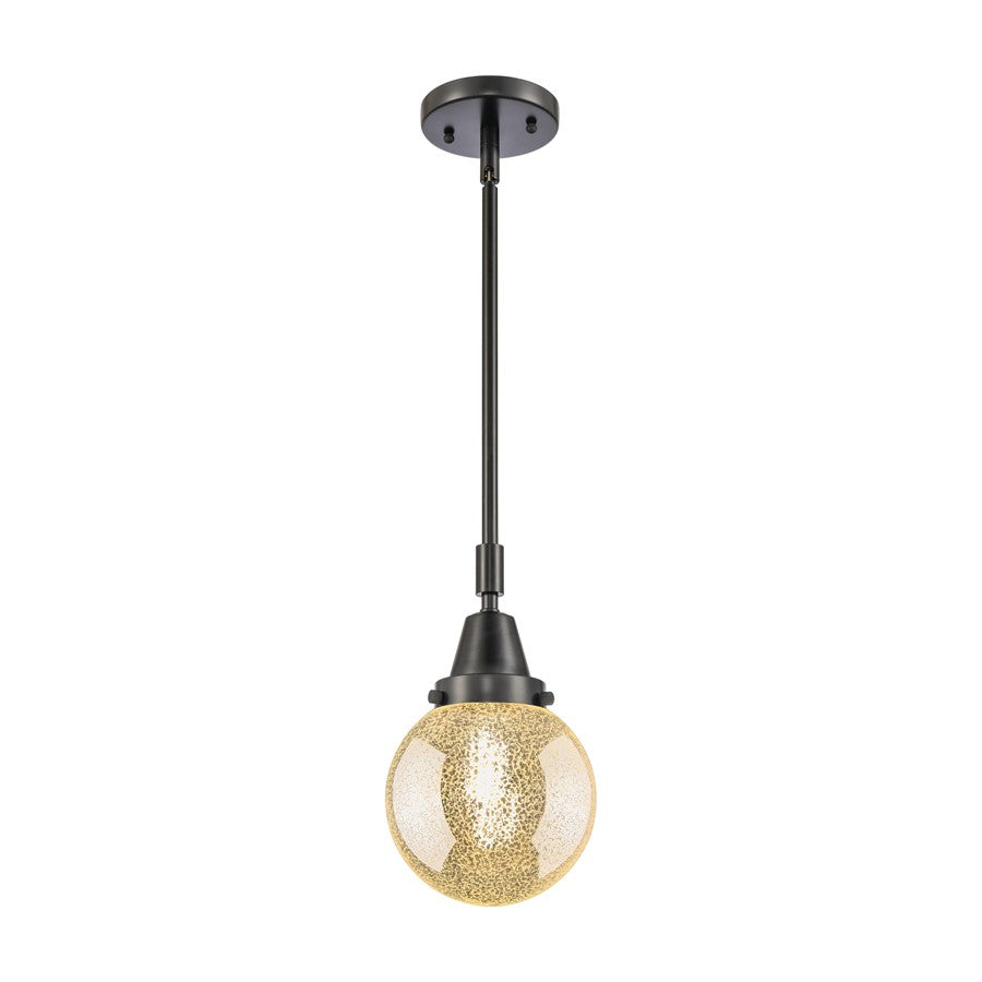 Innovations Caden Beacon 1Lt 6" Stem Mini Pendant, BK/MC - 447-1S-BK-G208-6