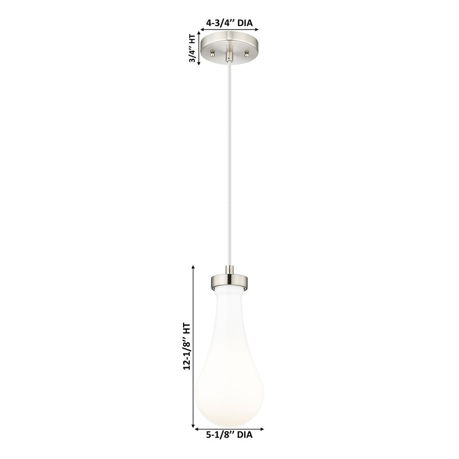 Innovations Owego 1Lt 5" Cord Pendant, CBZ/Gloss White
