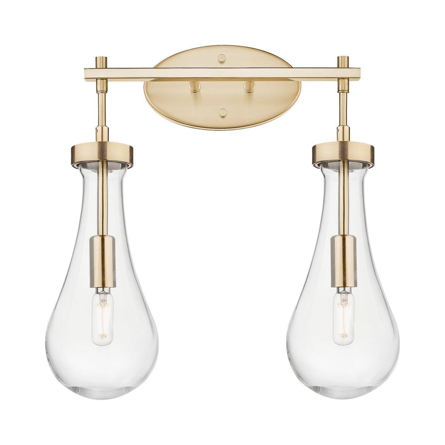 Innovations Owego 17in 2-Light Bath Vanity | Contemporary Champagne Bronze and Clear Glass | Bathroom & Powder Room | Model 451-2W-CB-G451-5CL