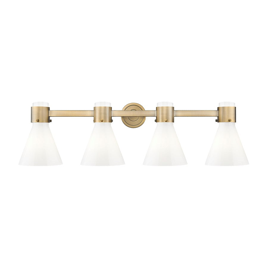 Innovations Lawton Cone 4Lt 34" Bath, Brushed Brass/Gloss White