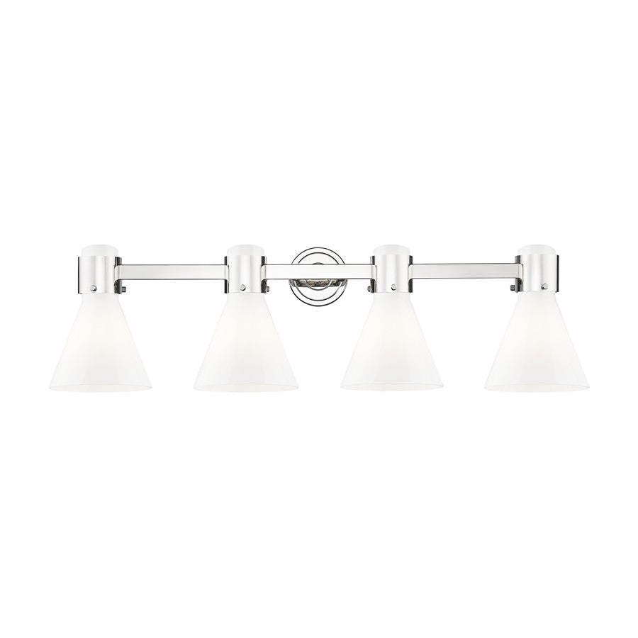 Innovations Lawton Cone 4Lt 34" Bath, PN/Gloss White - 464-4W-PN-G464C-7GW