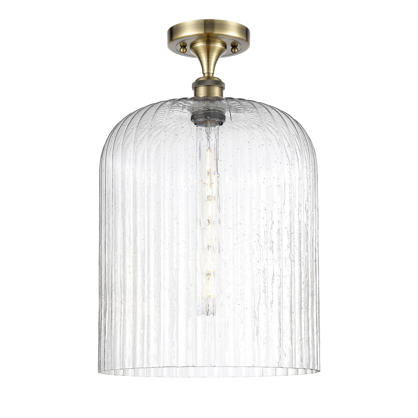 Innovations Bridal Veil 5in 1-Light Semi-Flush Mount | Art Nouveau Antique Brass and Seedy Glass | Hallway & Entryway | Model 516-1C-AB-G559-12SDY