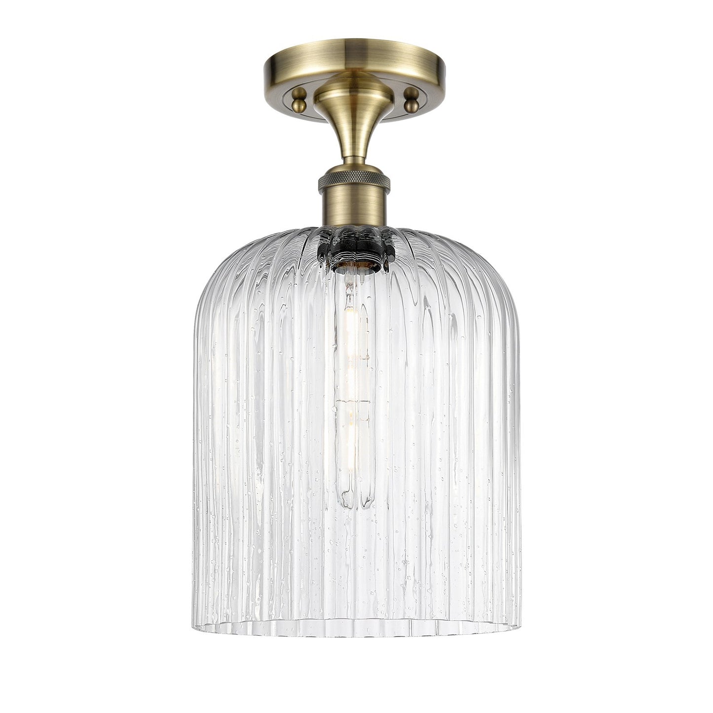 Innovations Bridal Veil 5in 1-Light Semi-Flush | Art Nouveau Antique Brass and Seedy Glass | Hallway & Entryway | Model 516-1C-AB-G559-8SDY