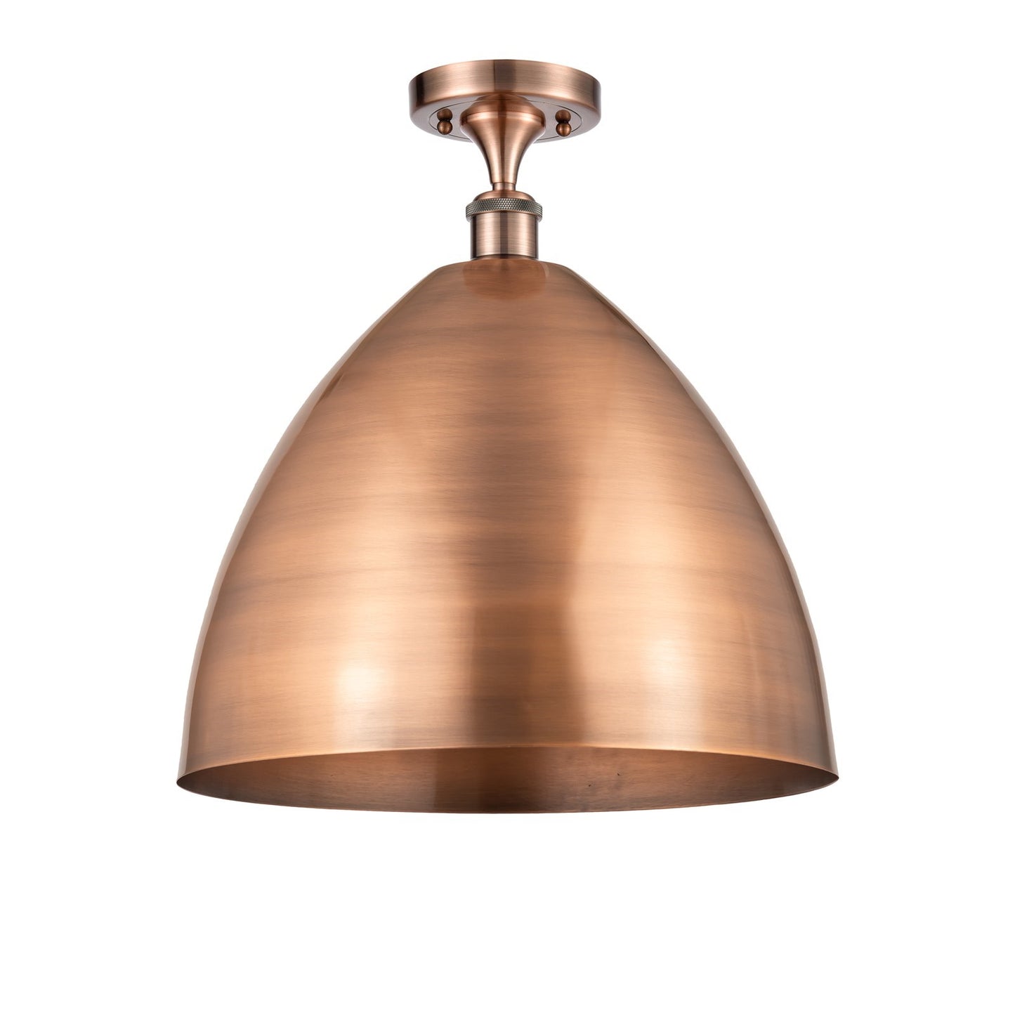 Innovations Lighting Bristol 16in 1-Light Semi-Flush Mount | Industrial Antique Copper Metal Shade | Living Room | Model 516-1C-AC-MBD-16-AC