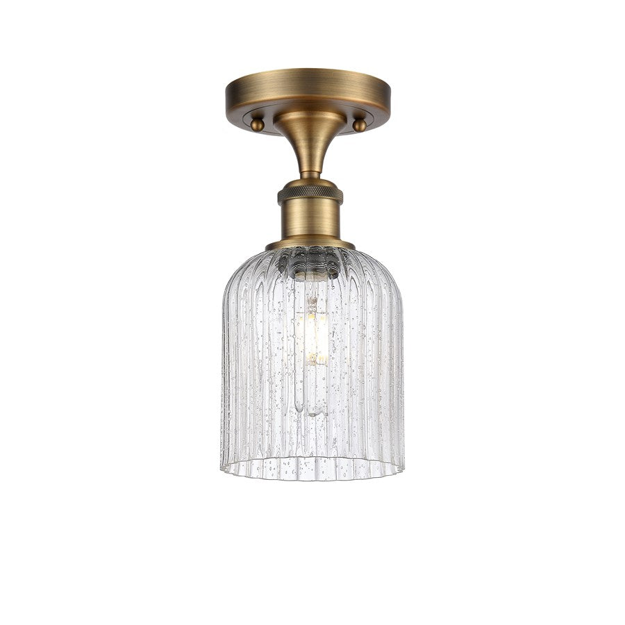 Innovations Ballston Bridal Veil 5in 1-Light Semi-Flush | Art Nouveau Brushed Brass Steel and Seedy Glass | Hallway & Bedroom | Model 516-1C-BB-G559-5SDY