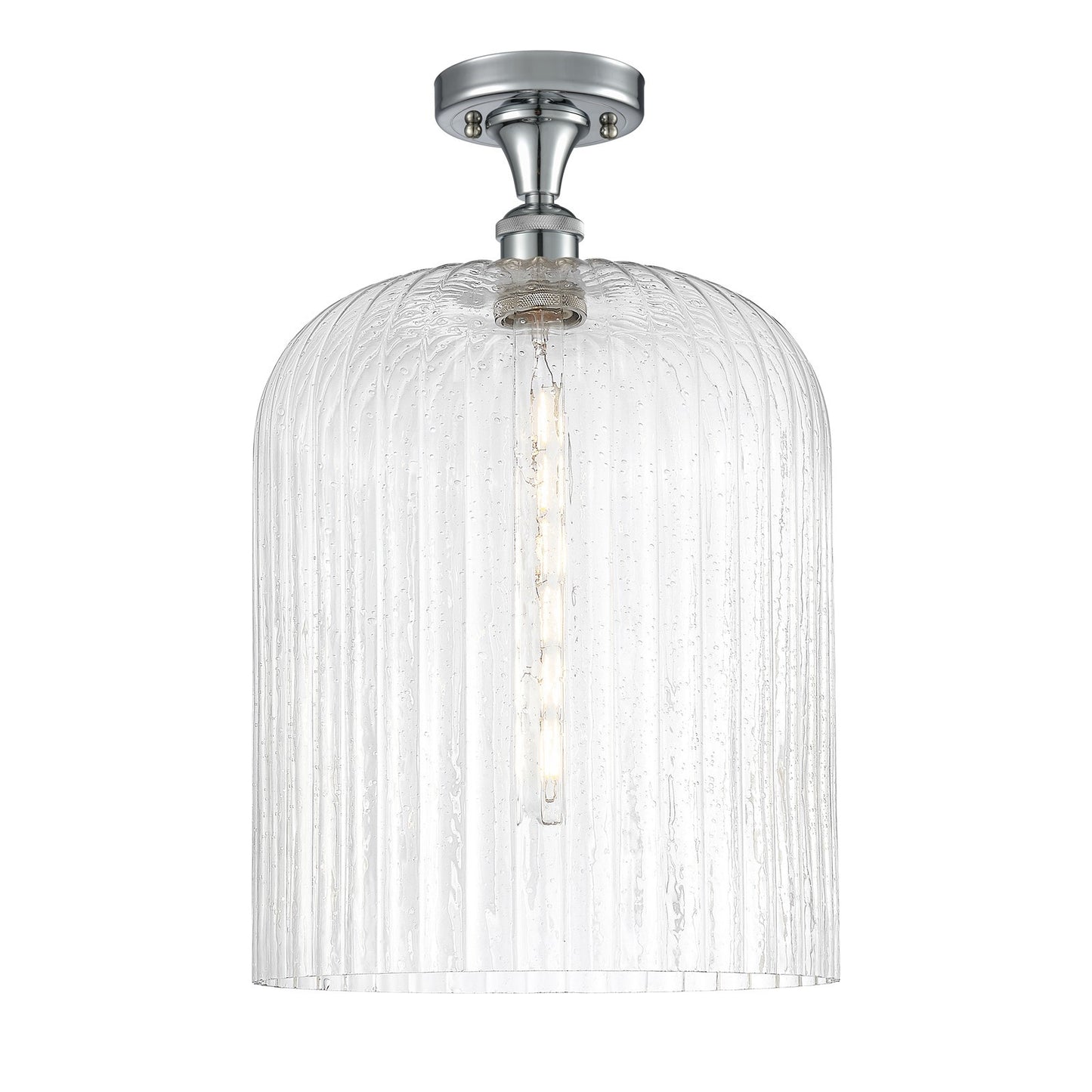 Innovations Bridal Veil 5in 1-Light Semi-Flush | Art Nouveau Polished Chrome and Seedy Glass | Hallway & Bathroom | Model 516-1C-PC-G559-12SDY