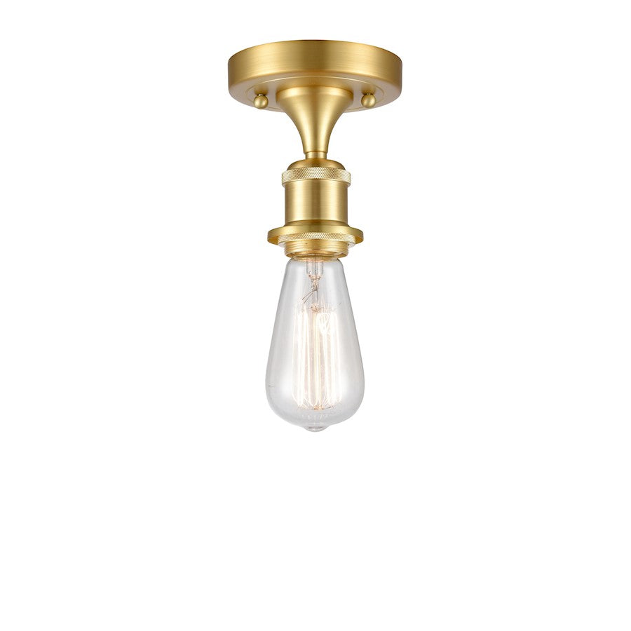 Innovations LED Bare Bulb 1 Light LED Semi-Flush 1C, Satin Gold- 516-1C-SG-LED