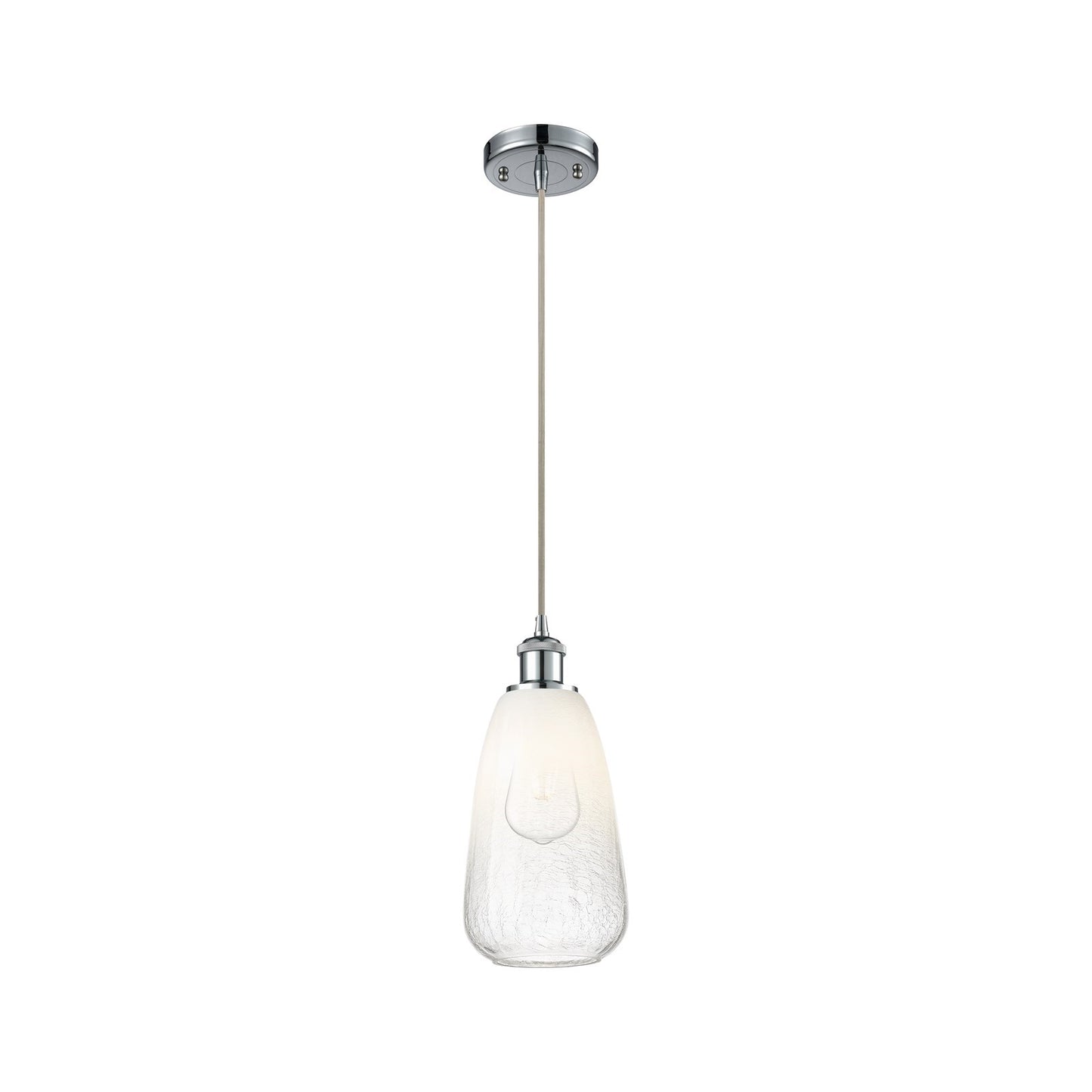 Innovations Brookhaven Almond 6in 1-Light Mini Pendant | Industrial Polished Chrome and Opal Glass | Kitchen Island | Model 516-1P-PC-G480-6OP