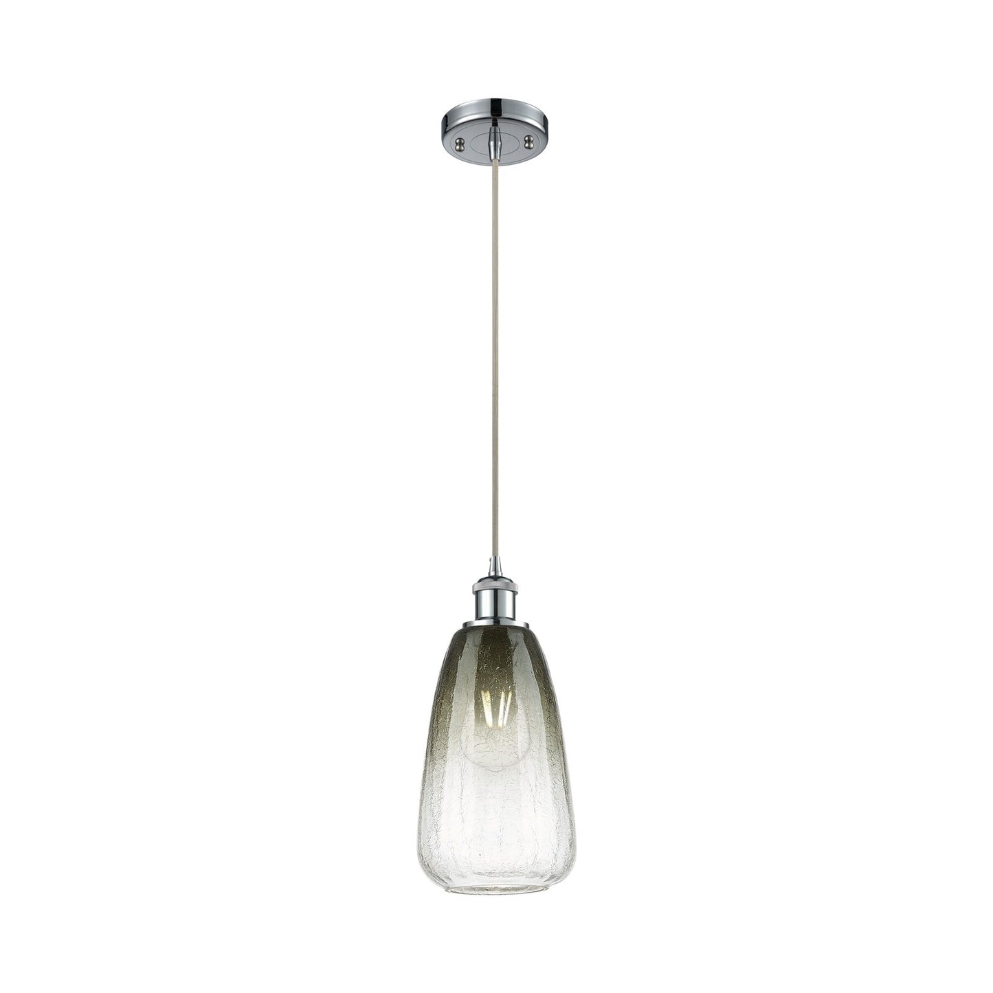 Innovations Brookhaven Almond 6in 1-Light Mini Pendant | Industrial Polished Chrome and Slate Glass | Kitchen Island | Model 516-1P-PC-G480-6SL