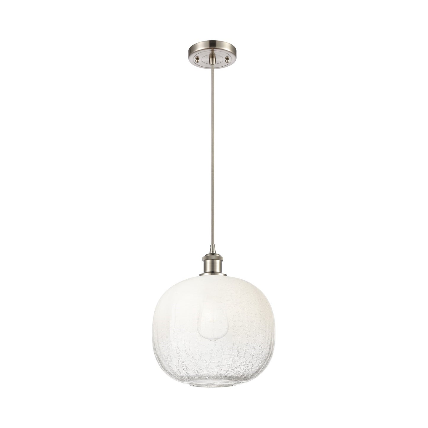 Innovations Brookhaven Sphere 10in 1-Light Mini Pendant | Brushed Satin Nickel and Opal Glass | Kitchen Island & Dining | Model 516-1P-SN-G481-10OP