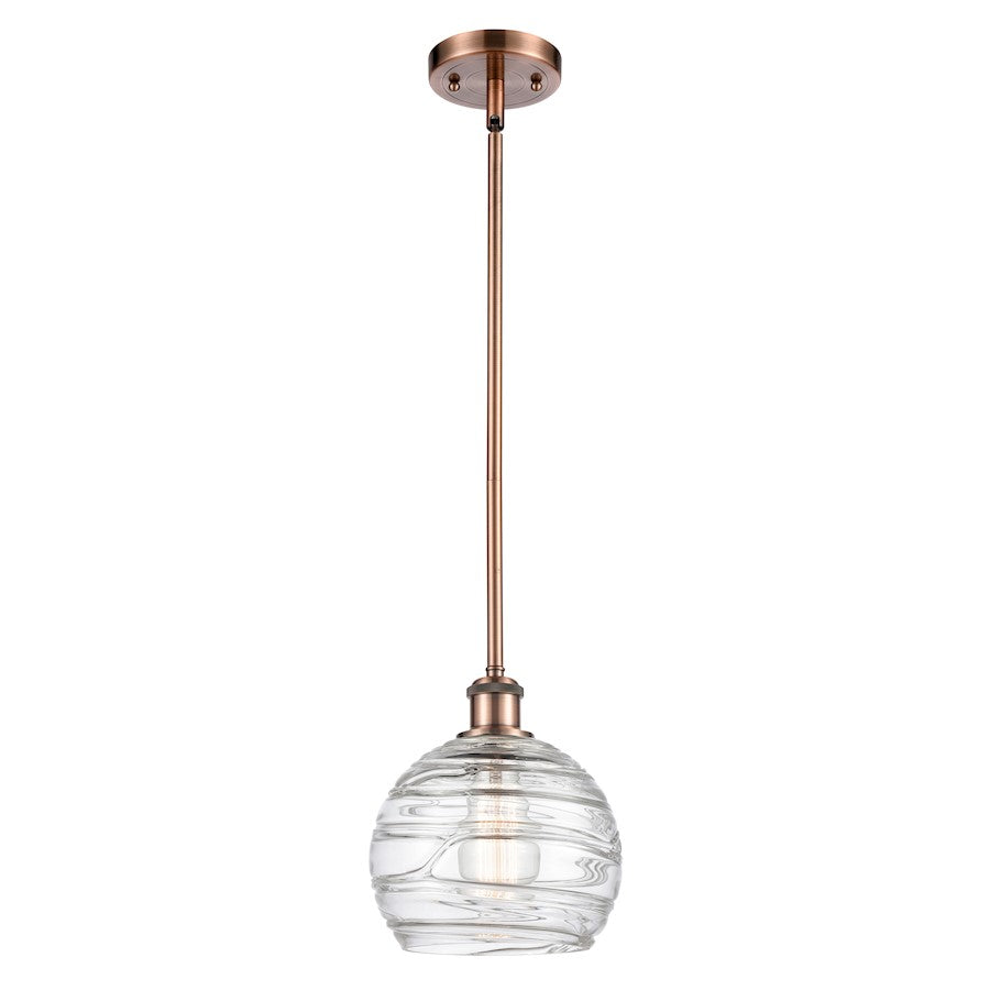Innovations Ballston 8in 1-Light Pendant | Industrial Antique Copper Steel and Clear Glass | Kitchen Island & Dining Room | Model 516-1S-AC-G1213-8