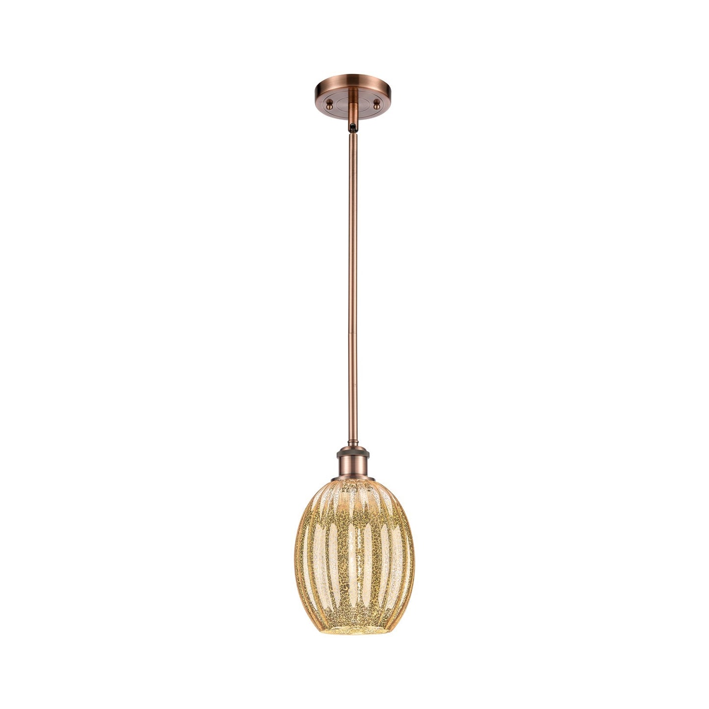 Innovations Preston Bulb 6in 1-Light Mini Pendant | Industrial Antique Copper and Mercury Glass | Kitchen Island & Dining | Model 516-1S-AC-G459-6ME