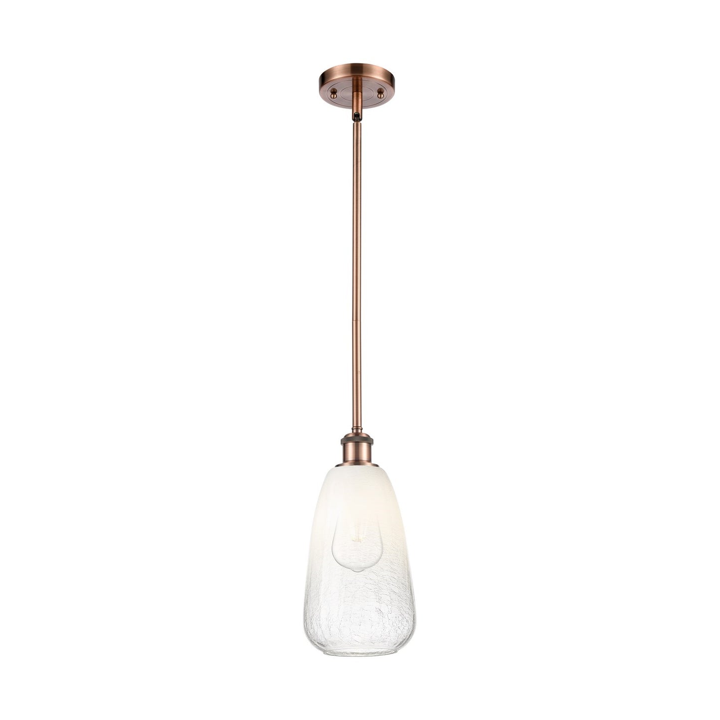 Innovations Brookhaven Almond 6in 1-Light Mini Pendant | Industrial Antique Copper and Opal Glass | Kitchen Island | Model 516-1S-AC-G480-6OP