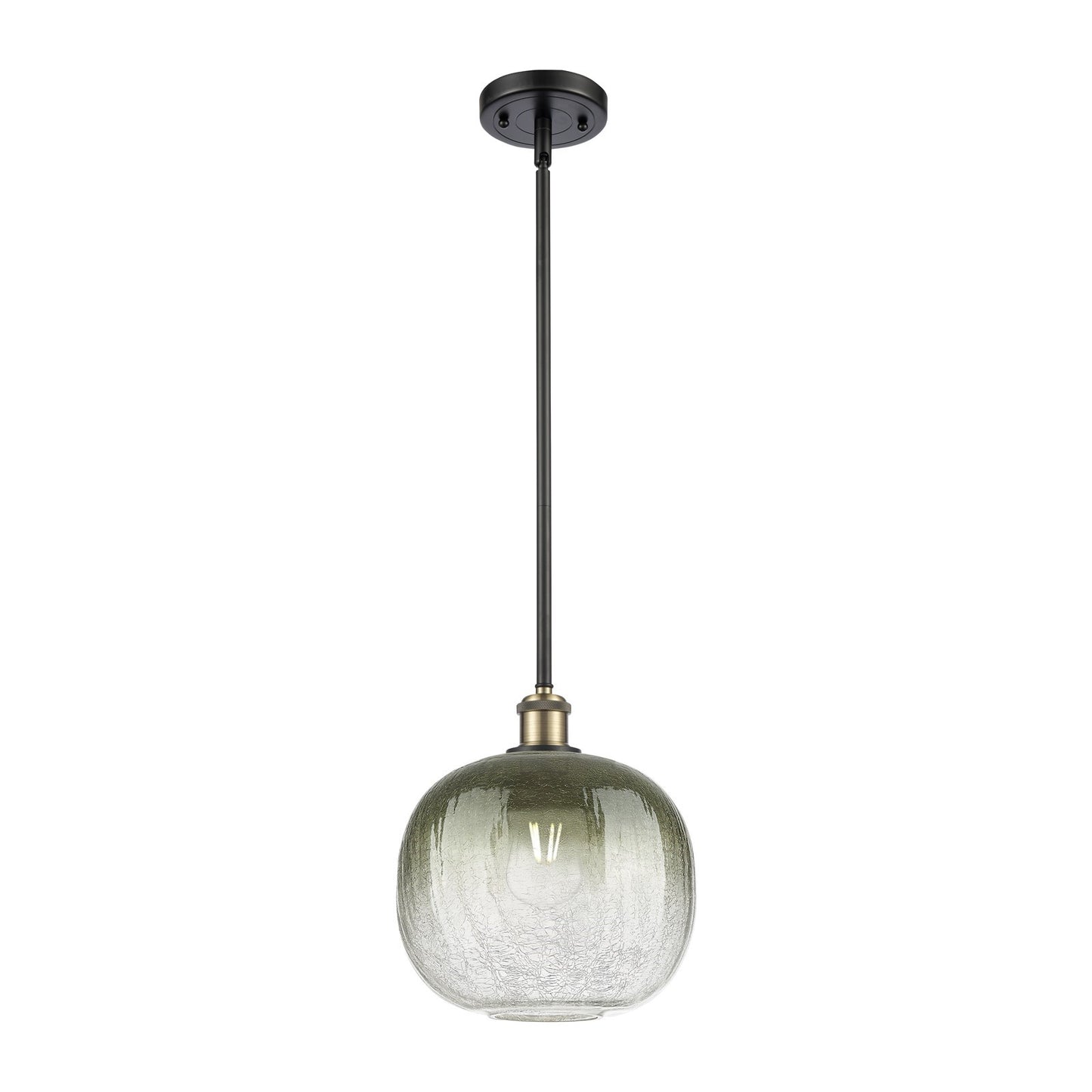 Innovations Brookhaven Sphere 10.5in 1-Light Mini Pendant | Industrial Black Antique Brass and Slate Glass | Kitchen | Model 516-1S-BAB-G481-10SL