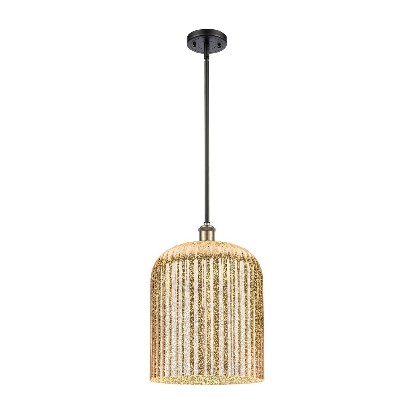 Innovations Bridal Veil 5in 1-Light Mini Pendant | Art Nouveau Black Antique Brass and Mercury Glass | Kitchen Island | Model 516-1S-BAB-G559-12ME