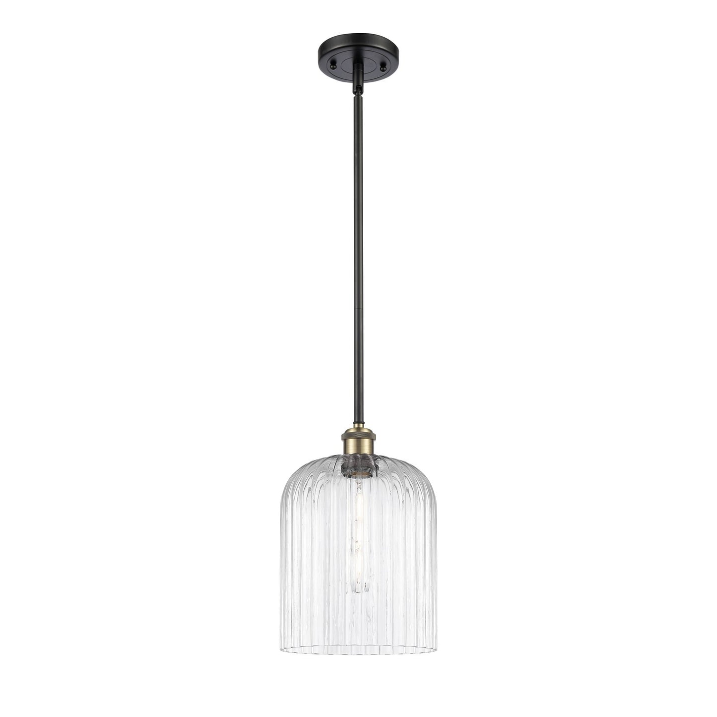 Innovations Bridal Veil 5in 1-Light Mini Pendant | Art Nouveau Black Antique Brass and Clear Glass | Kitchen Island | Model 516-1S-BAB-G559-8CL
