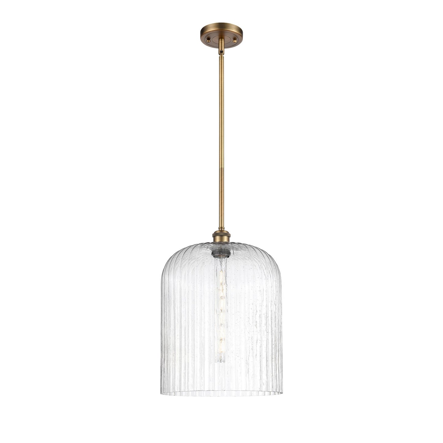 Innovations Bridal Veil 5in 1-Light Mini Pendant | Art Nouveau Brushed Brass and Seedy Glass | Kitchen Island & Dining | Model 516-1S-BB-G559-12SDY