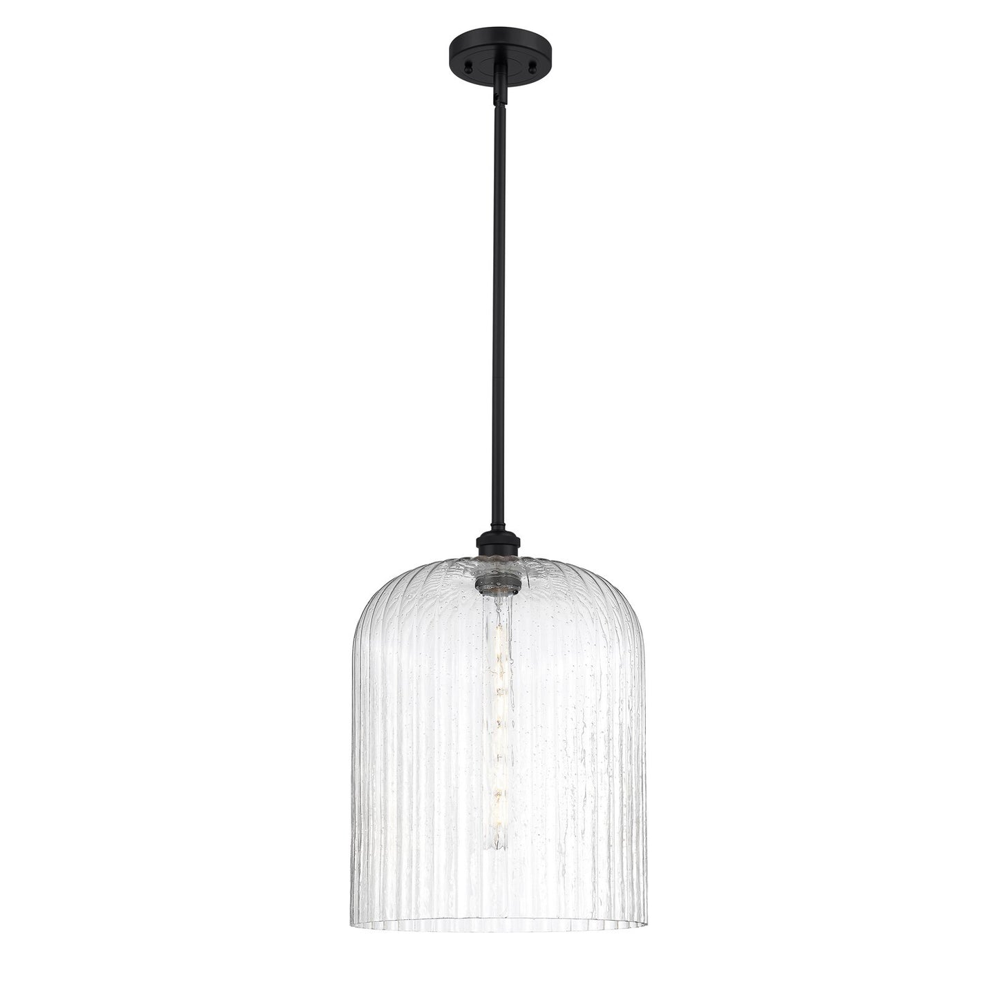 Innovations Bridal Veil 5in 1-Light Mini Pendant | Art Nouveau Matte Black and Seedy Glass | Kitchen Island & Dining | Model 516-1S-BK-G559-12SDY