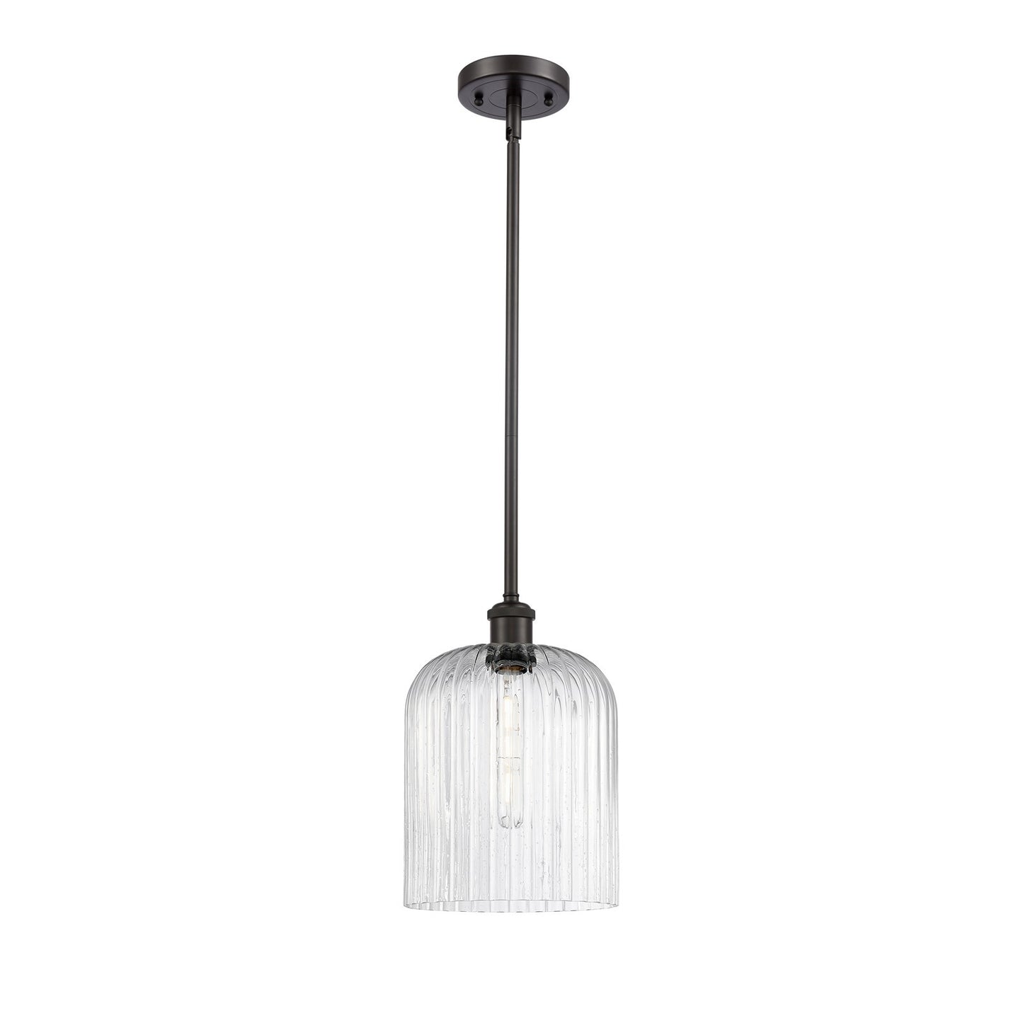 Innovations Bridal Veil 5in 1-Light Mini Pendant | Art Nouveau Oil Rubbed Bronze and Seedy Glass | Kitchen Island | Model 516-1S-OB-G559-8SDY