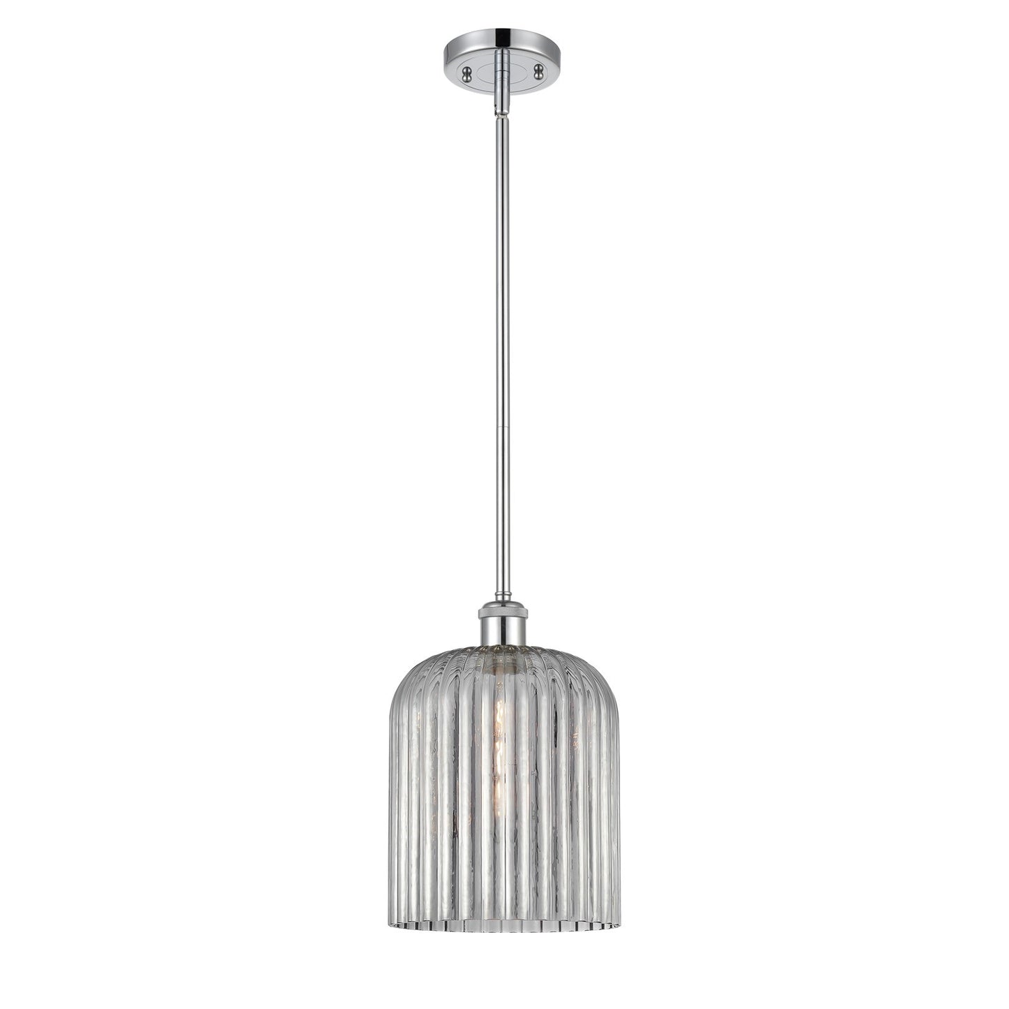 Innovations Bridal Veil 5in 1-Light Mini Pendant | Art Nouveau Polished Chrome and Light Smoke Glass | Kitchen Island | Model 516-1S-PC-G559-8SM
