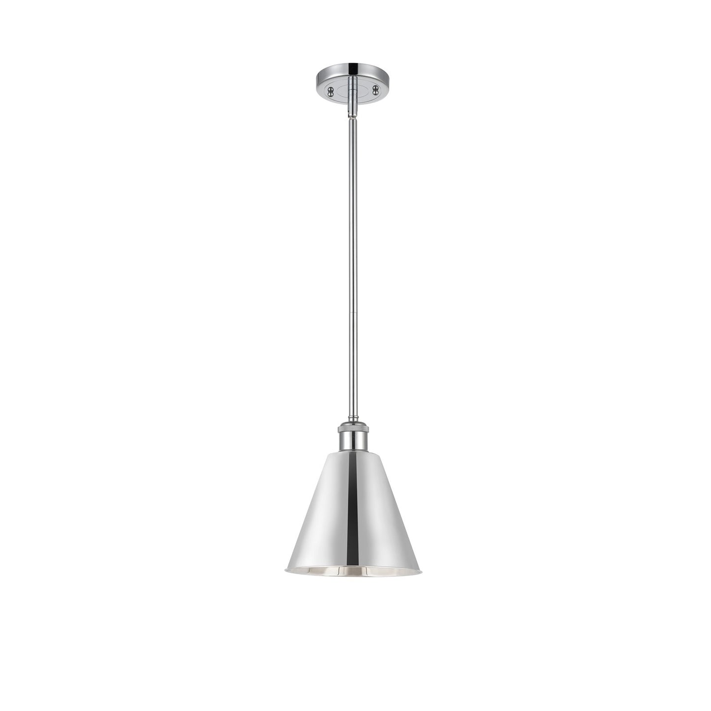 Innovations Berkshire 8in 1-Light LED Pendant | Industrial Polished Chrome and Metal Shade | Kitchen Island & Dining | Model 516-1S-PC-MBC-8-PC-LED