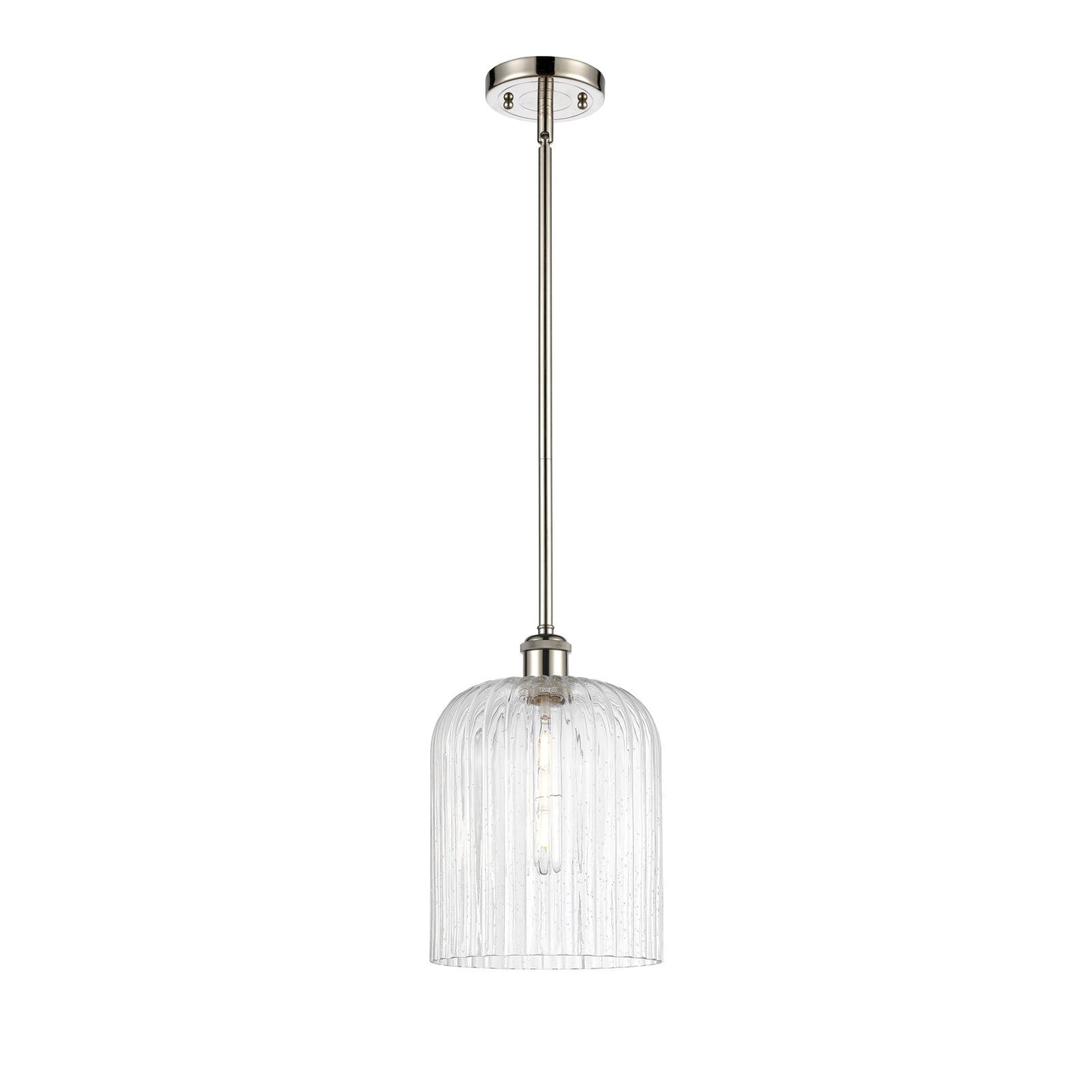 Innovations Bridal Veil 8in 1-Light Mini Pendant | Art Nouveau Polished Nickel and Seedy Glass | Kitchen Island & Dining | Model 516-1S-PN-G559-8SDY