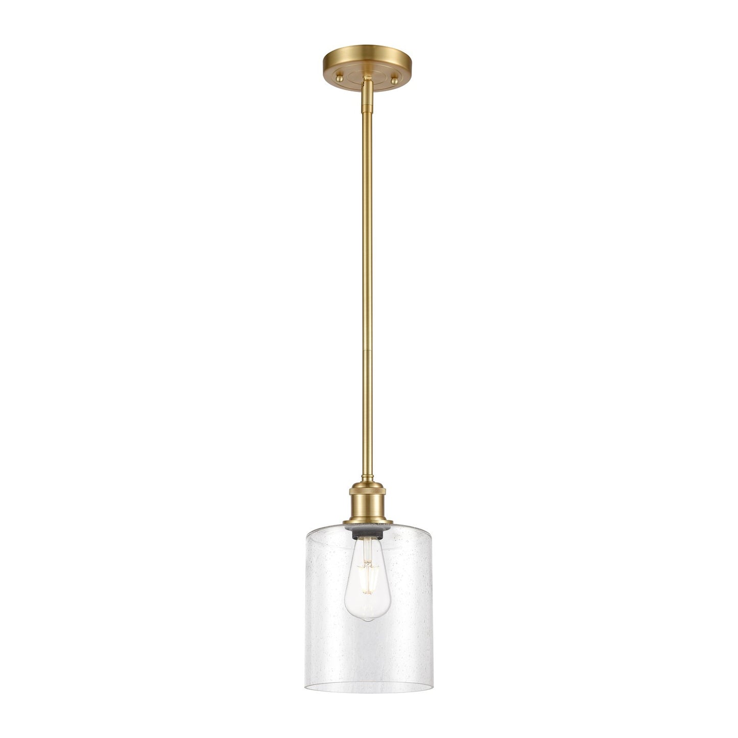 Innovations Paladin 7in 1-Light Mini Pendant | Farmhouse Satin Gold and Seedy Glass | Kitchen Island & Dining Room | Model 516-1S-SG-G4424-7