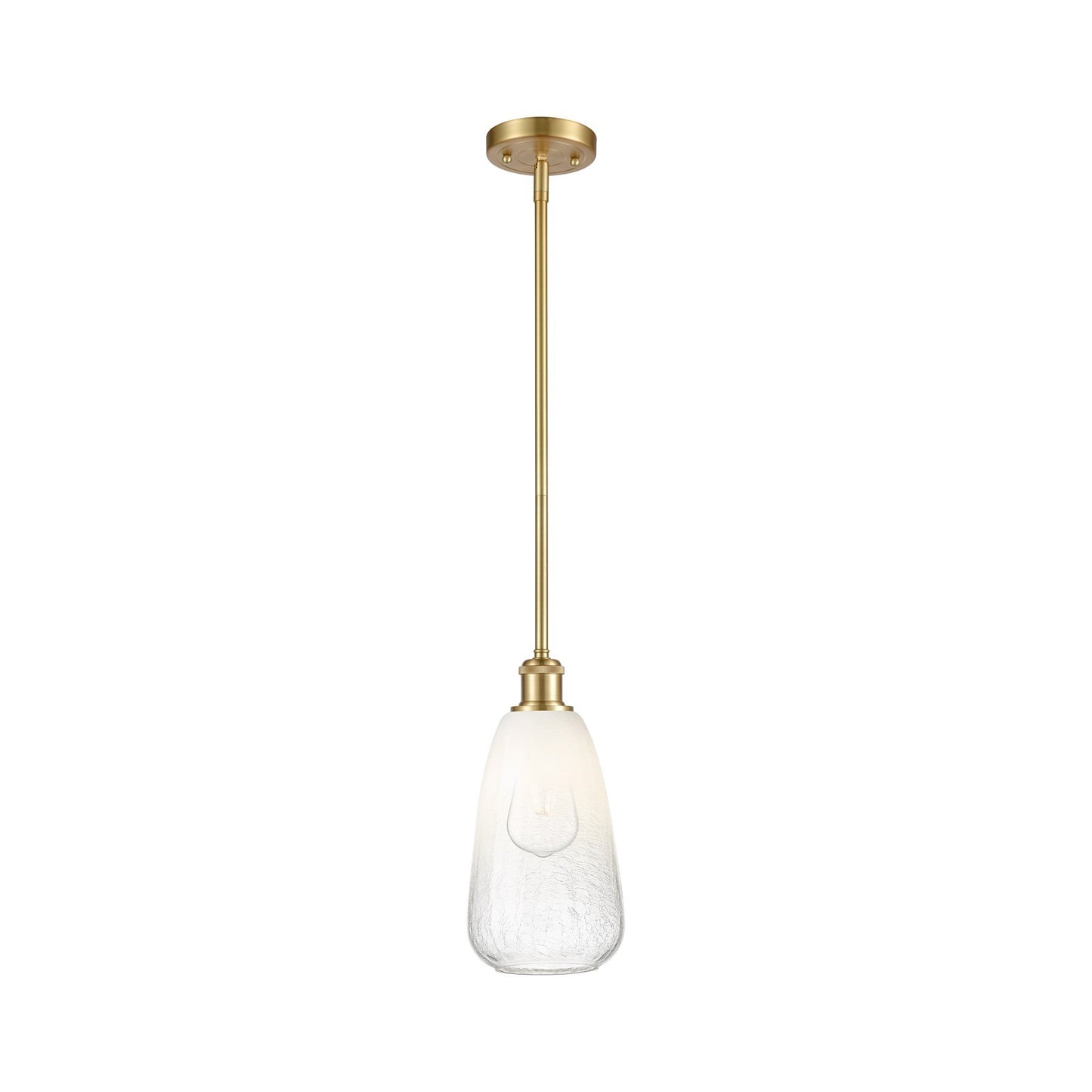 Innovations Brookhaven Almond 6in 1-Light Mini Pendant | Industrial Satin Gold and Opal Glass | Kitchen Island & Dining | Model 516-1S-SG-G480-6OP