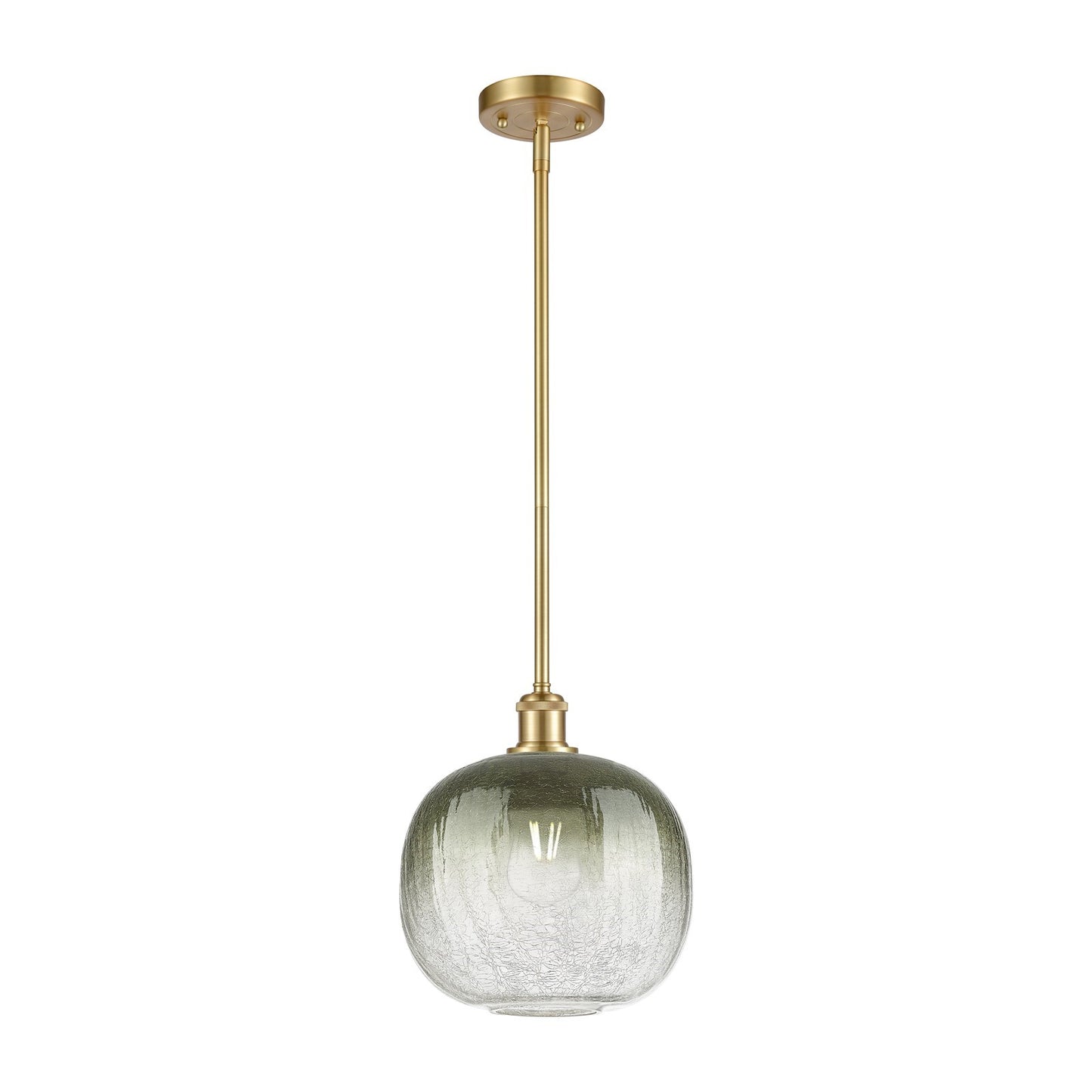 Innovations Brookhaven Sphere 10.5in 1-Light Mini Pendant | Industrial Satin Gold and Slate Glass | Kitchen Island | Model 516-1S-SG-G481-10SL