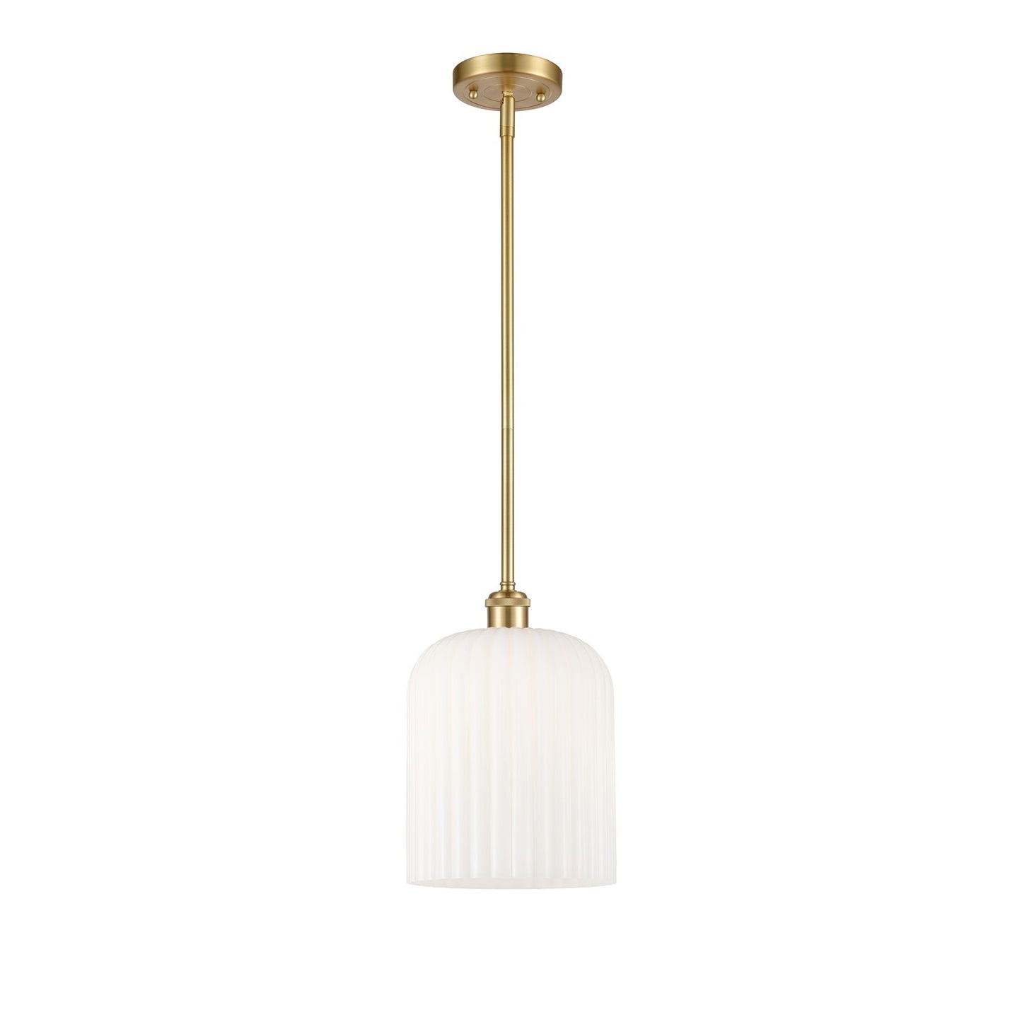 Innovations Bridal Veil 5in 1-Light Mini Pendant | Art Nouveau Satin Gold and Gloss White Glass | Kitchen Island & Dining | Model 516-1S-SG-G559-8GWH