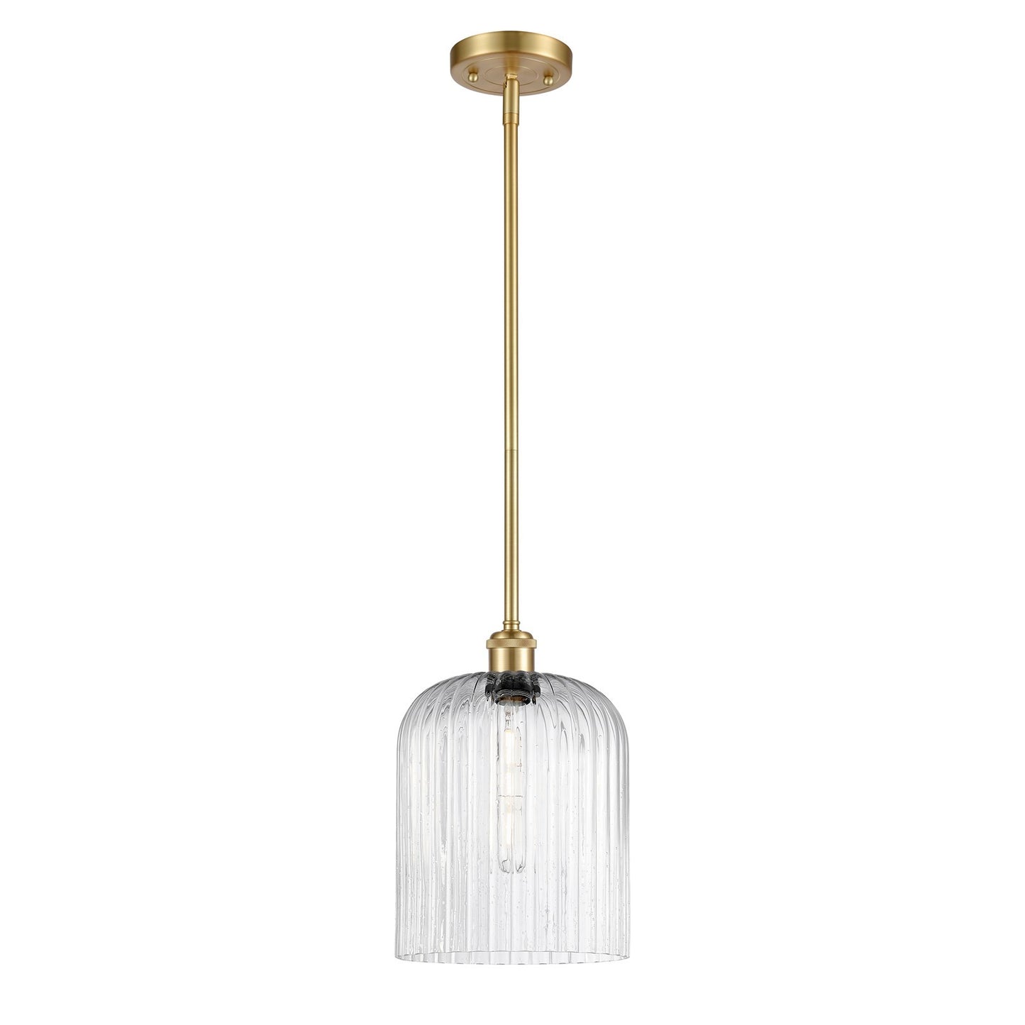 Innovations Bridal Veil 5in 1-Light Mini Pendant | Art Nouveau Satin Gold and Seedy Glass | Kitchen Island & Dining Room | Model 516-1S-SG-G559-8SDY