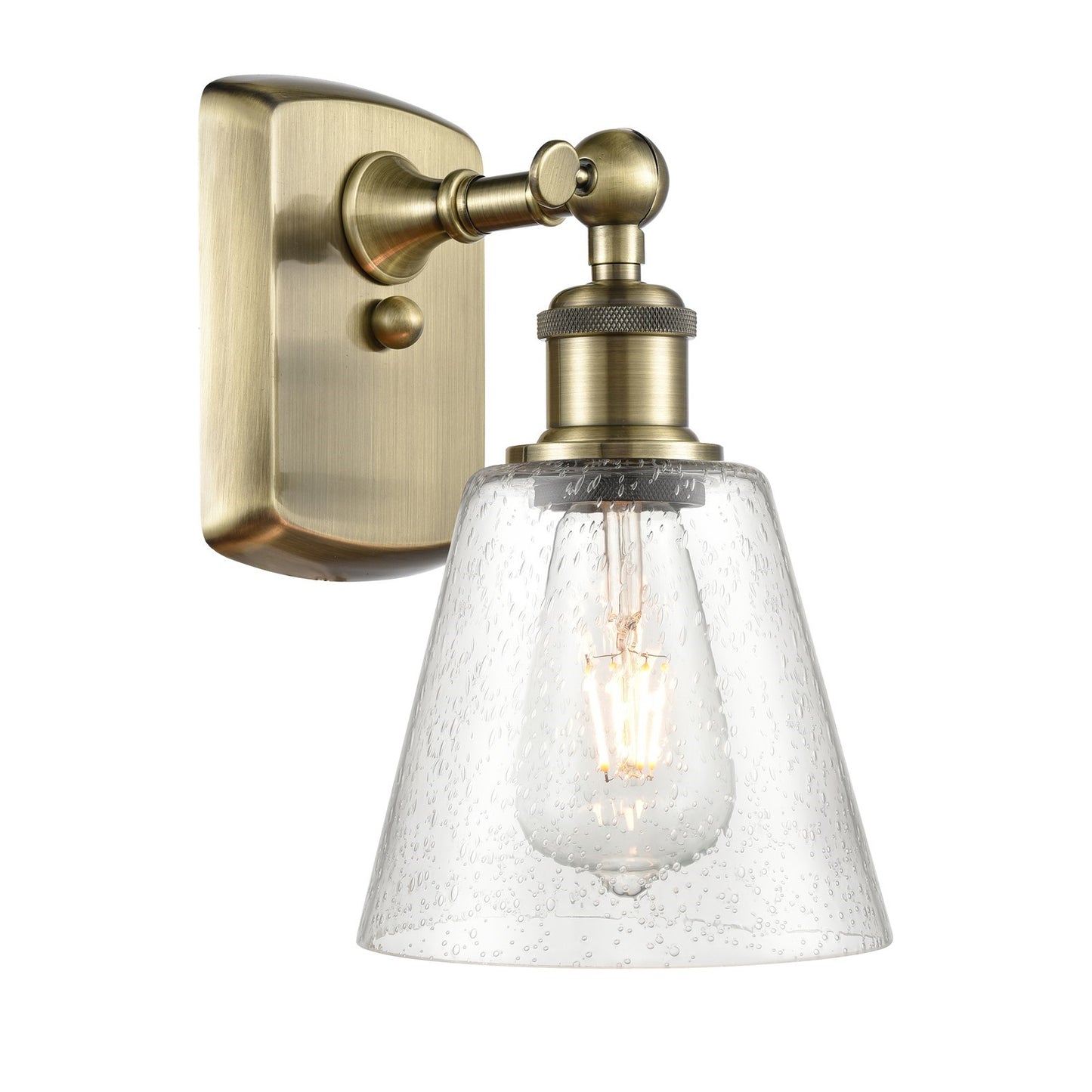 Innovations Lighting Caton 6in 1-Light Wall Sconce | Art Nouveau Antique Brass and Frosted Glass | Entryway & Hallway Accent | Model 516-1W-AB-G454