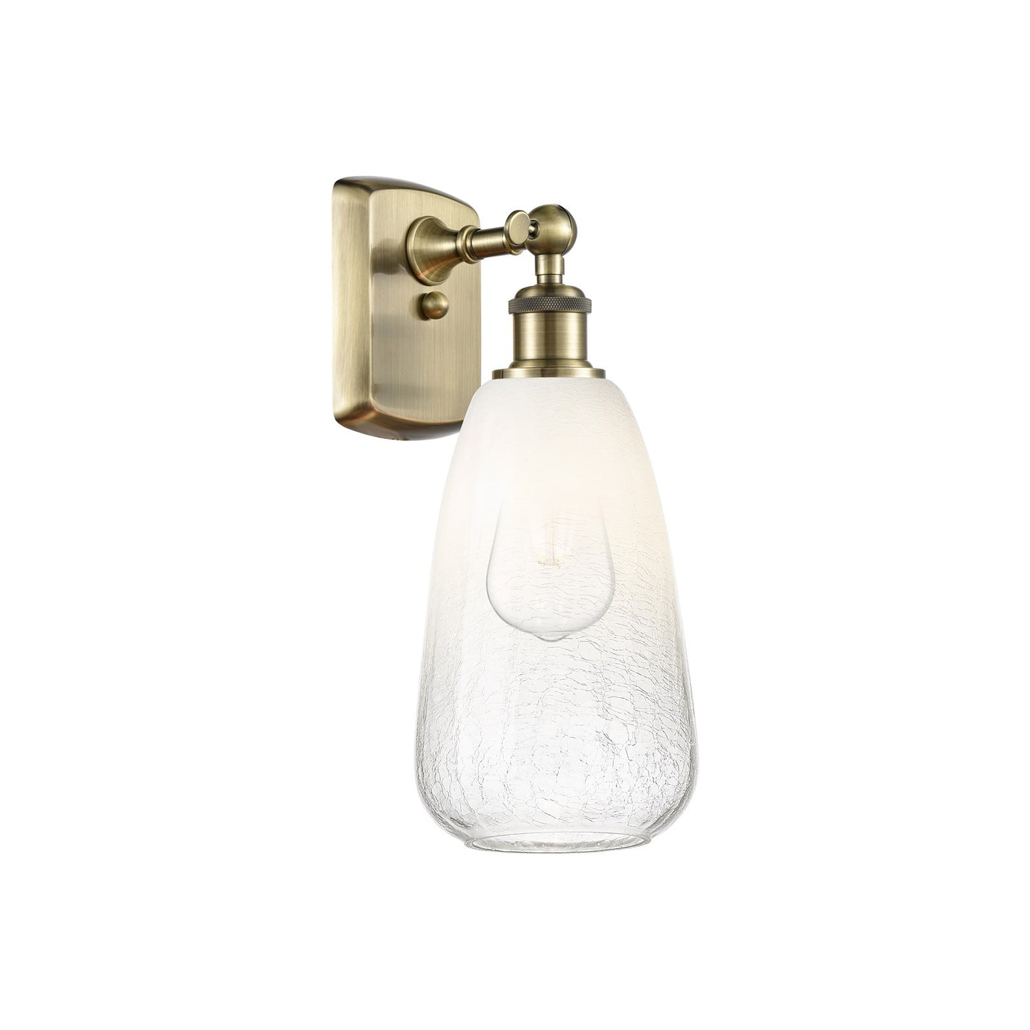 Innovations Brookhaven Almond 6in 1-Light Wall Sconce | Industrial Antique Brass and Opal Glass | Hallway & Bedroom Accent | Model 516-1W-AB-G480-6OP